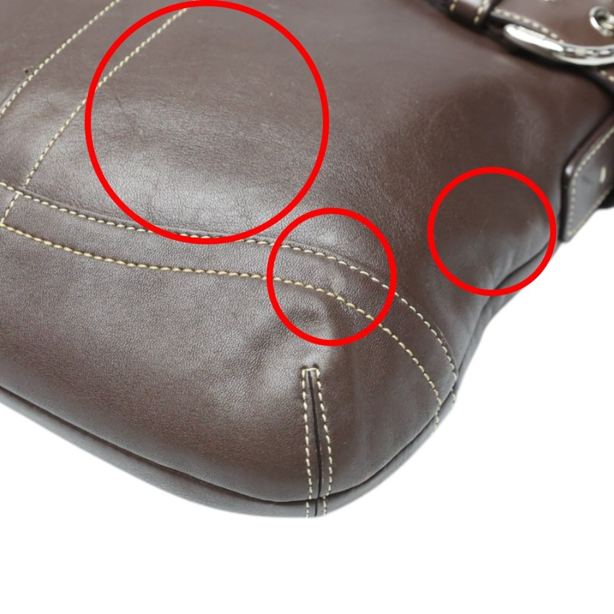 Coach Coach Leather Soft Duffle Shoulder Bag, Crossbody, 1452, Dark Brown Size ONE SIZE - 10 Thumbnail