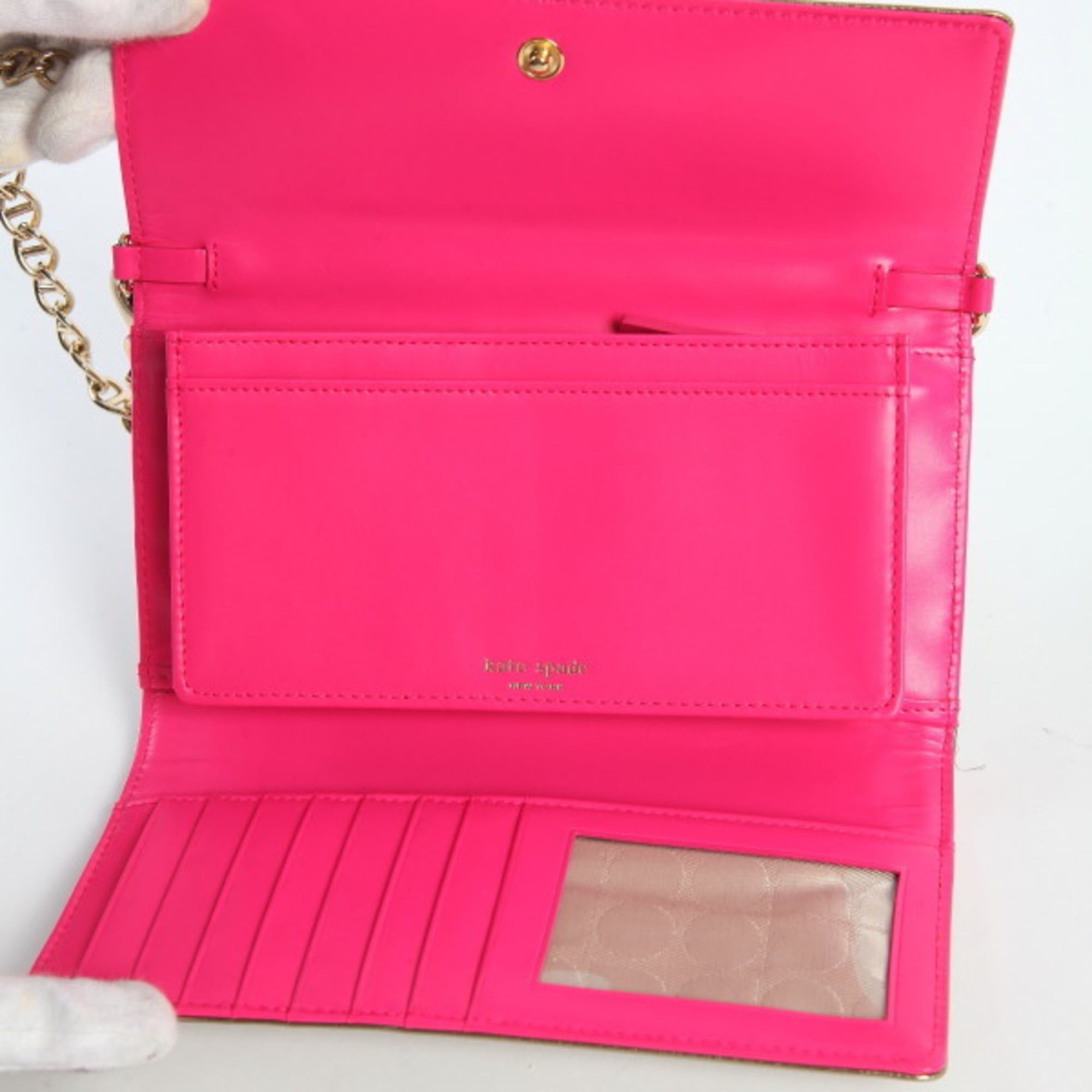 Kate Spade Kate Spade long wallet, chain and tri-fold mini bag in gold pink. Size ONE SIZE - 3 Thumbnail
