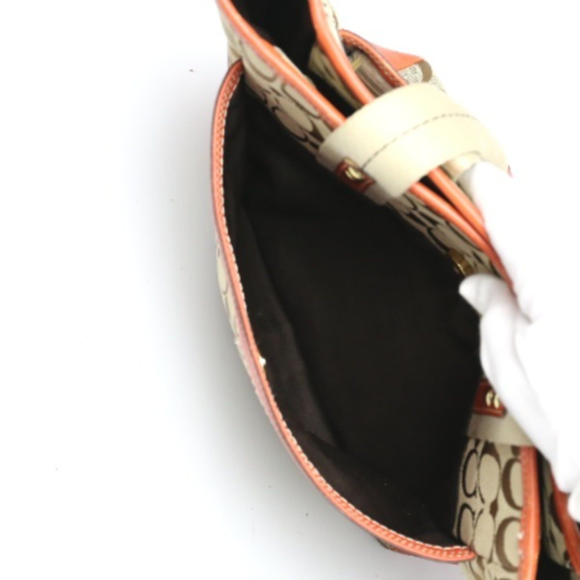 Coach Coach Signature Canvas Shoulder Tote Bag with Leather 8679 in Orange Size ONE SIZE - 17 Thumbnail