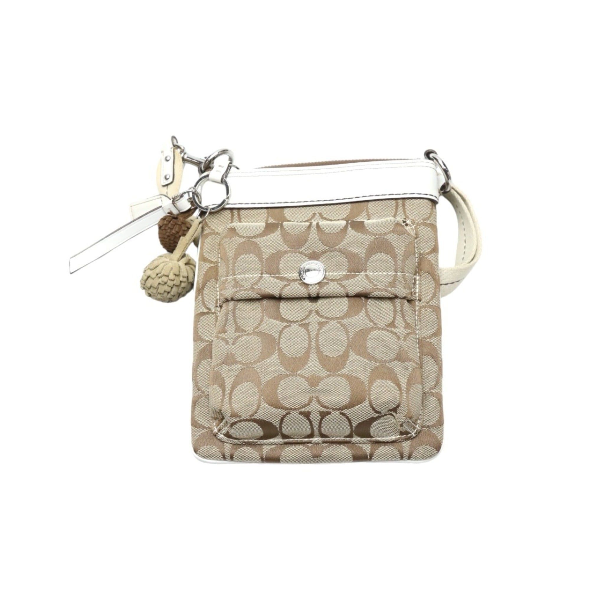 Coach Coach Signature Swing Canvas Shoulder Bag, 7082, Khaki and White Size ONE SIZE - 2 Thumbnail