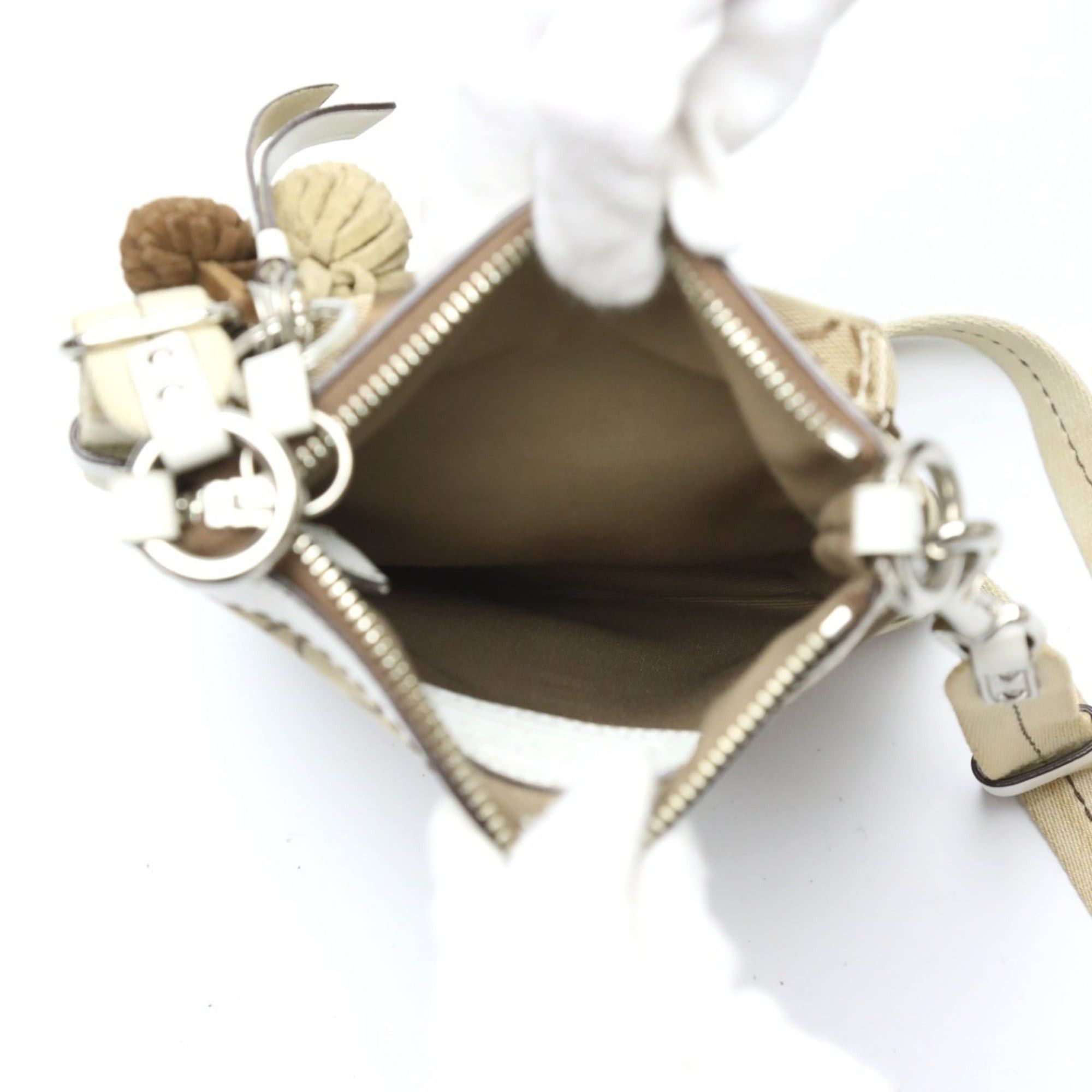 Coach Coach Signature Swing Canvas Shoulder Bag, 7082, Khaki and White Size ONE SIZE - 10 Thumbnail