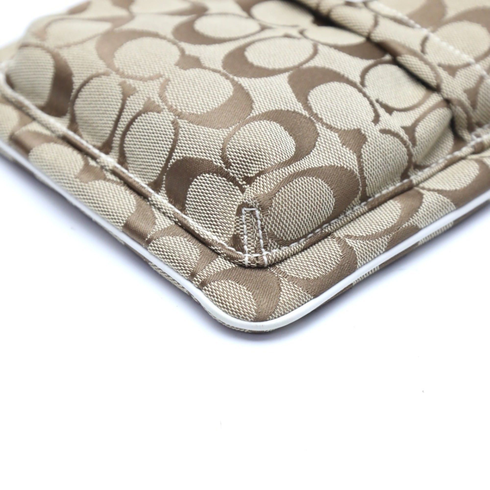 Coach Coach Signature Swing Canvas Shoulder Bag, 7082, Khaki and White Size ONE SIZE - 5 Thumbnail
