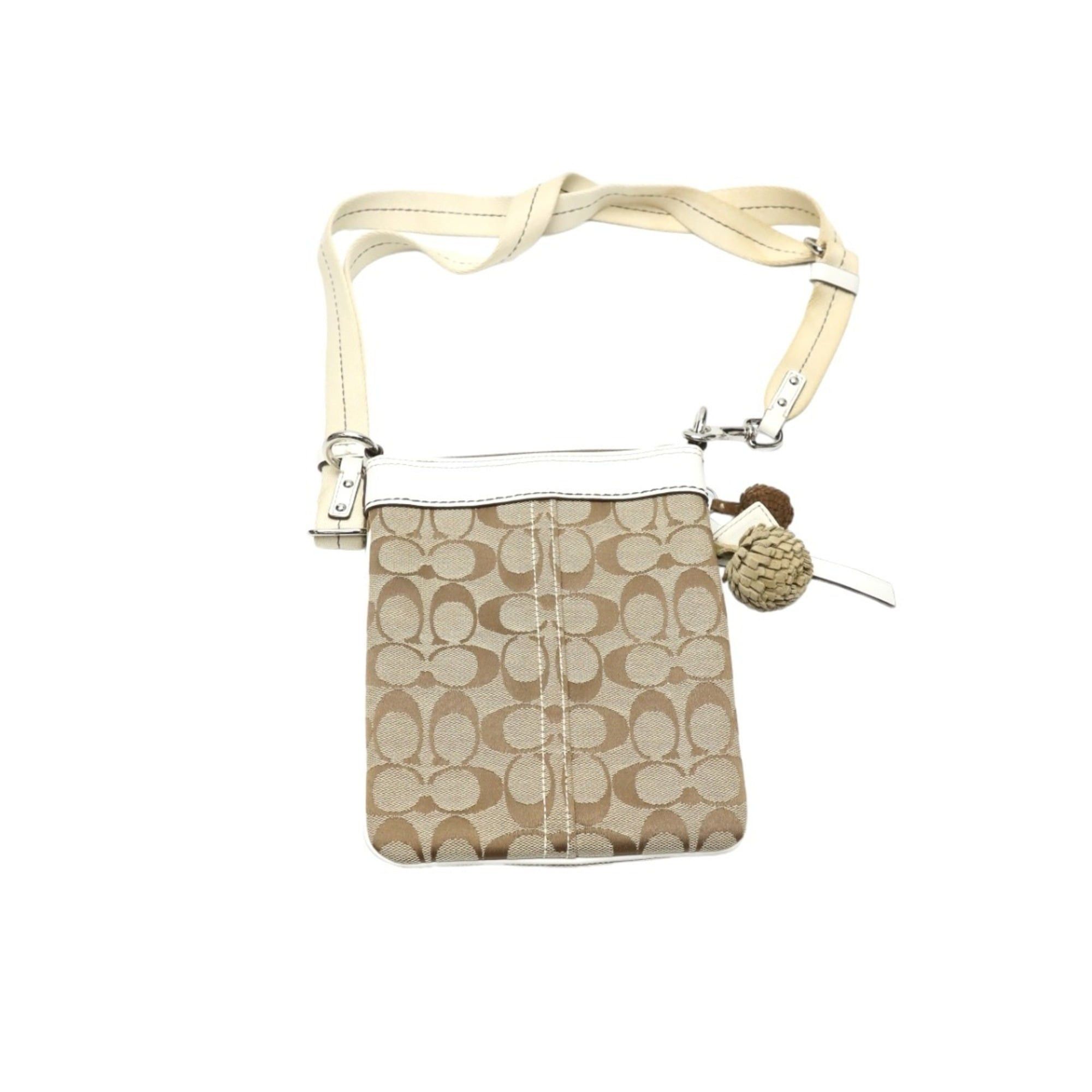 Coach Coach Signature Swing Canvas Shoulder Bag, 7082, Khaki and White Size ONE SIZE - 3 Thumbnail