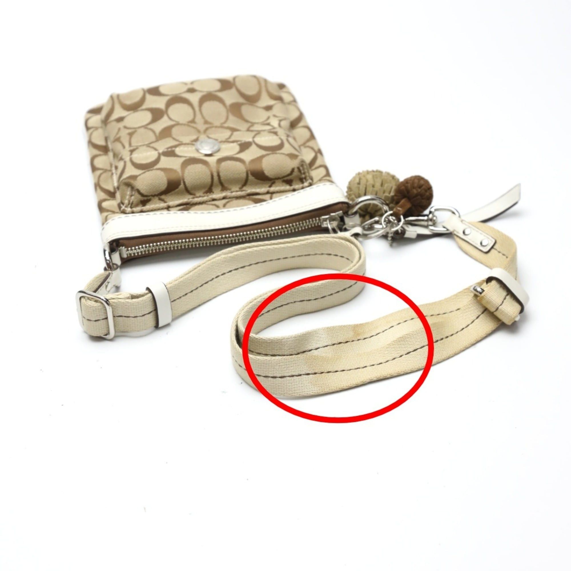 Coach Coach Signature Swing Canvas Shoulder Bag, 7082, Khaki and White Size ONE SIZE - 8 Thumbnail