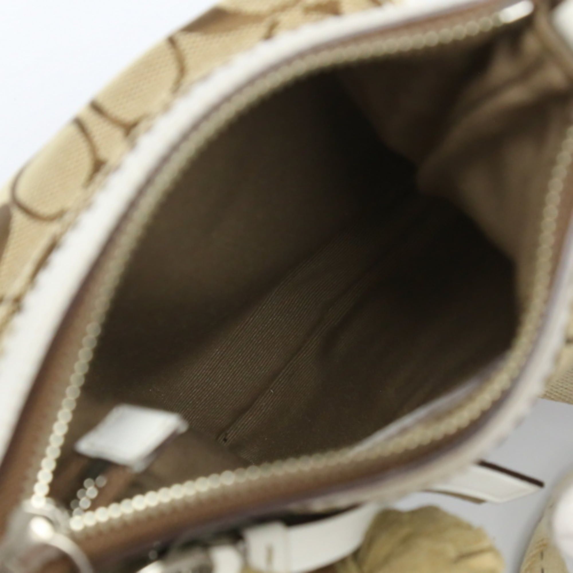 Coach Coach Signature Swing Canvas Shoulder Bag, 7082, Khaki and White Size ONE SIZE - 11 Thumbnail