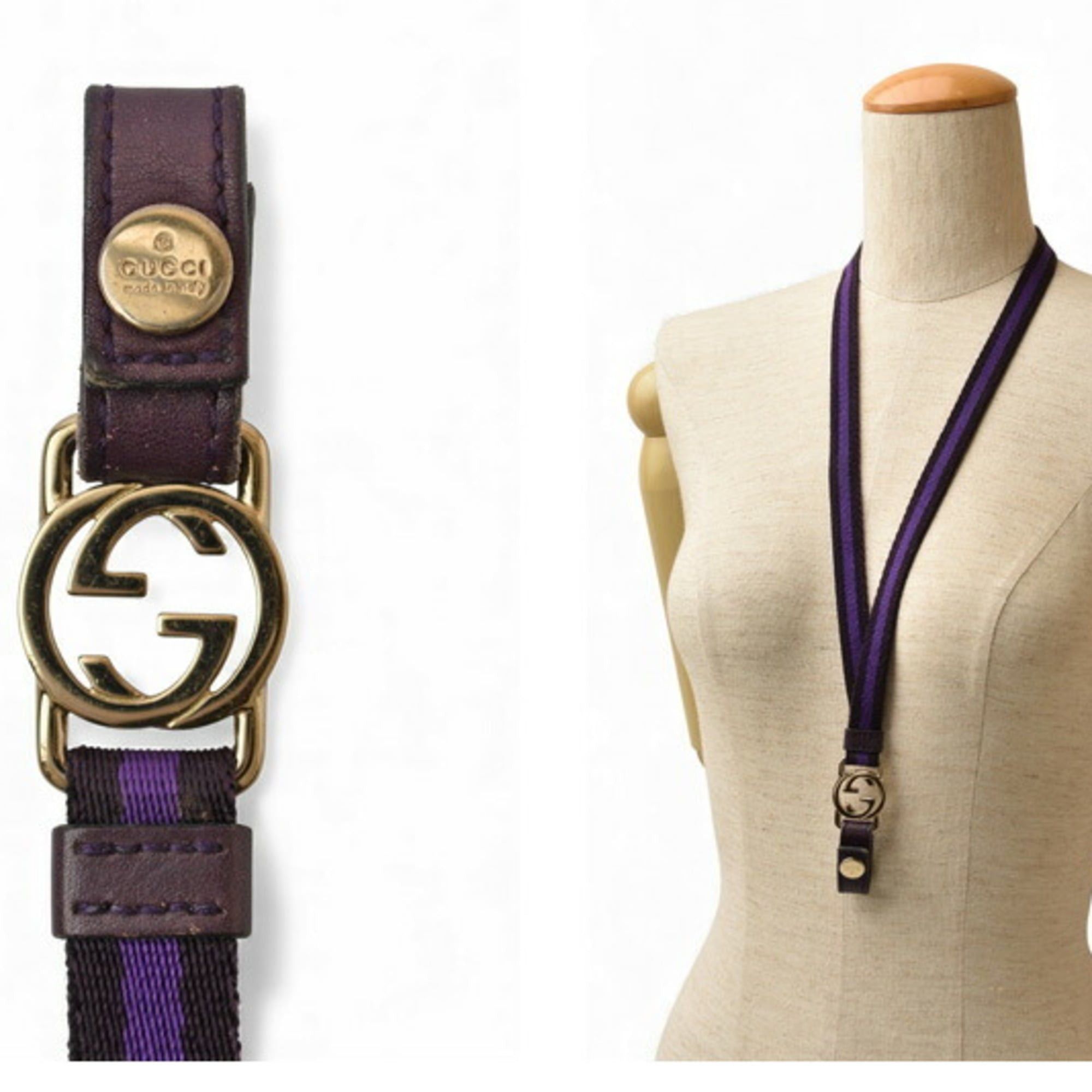 Gucci Gucci neck strap key ring GUCCI GG purple dark 115278 Size ONE SIZE - 6 Thumbnail
