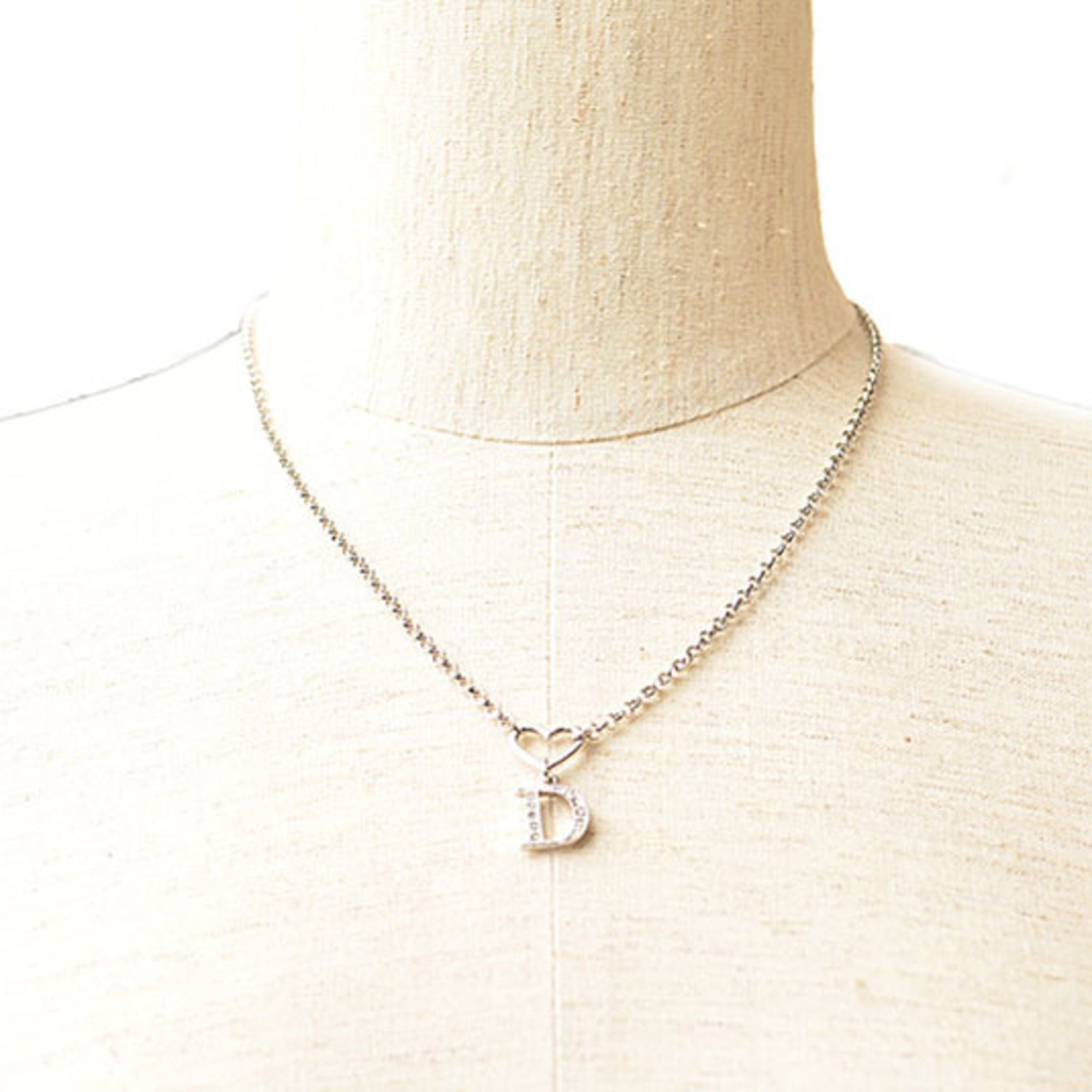 Dior Christian Dior necklace with heart and silver rhinestones Size ONE SIZE - 3 Thumbnail