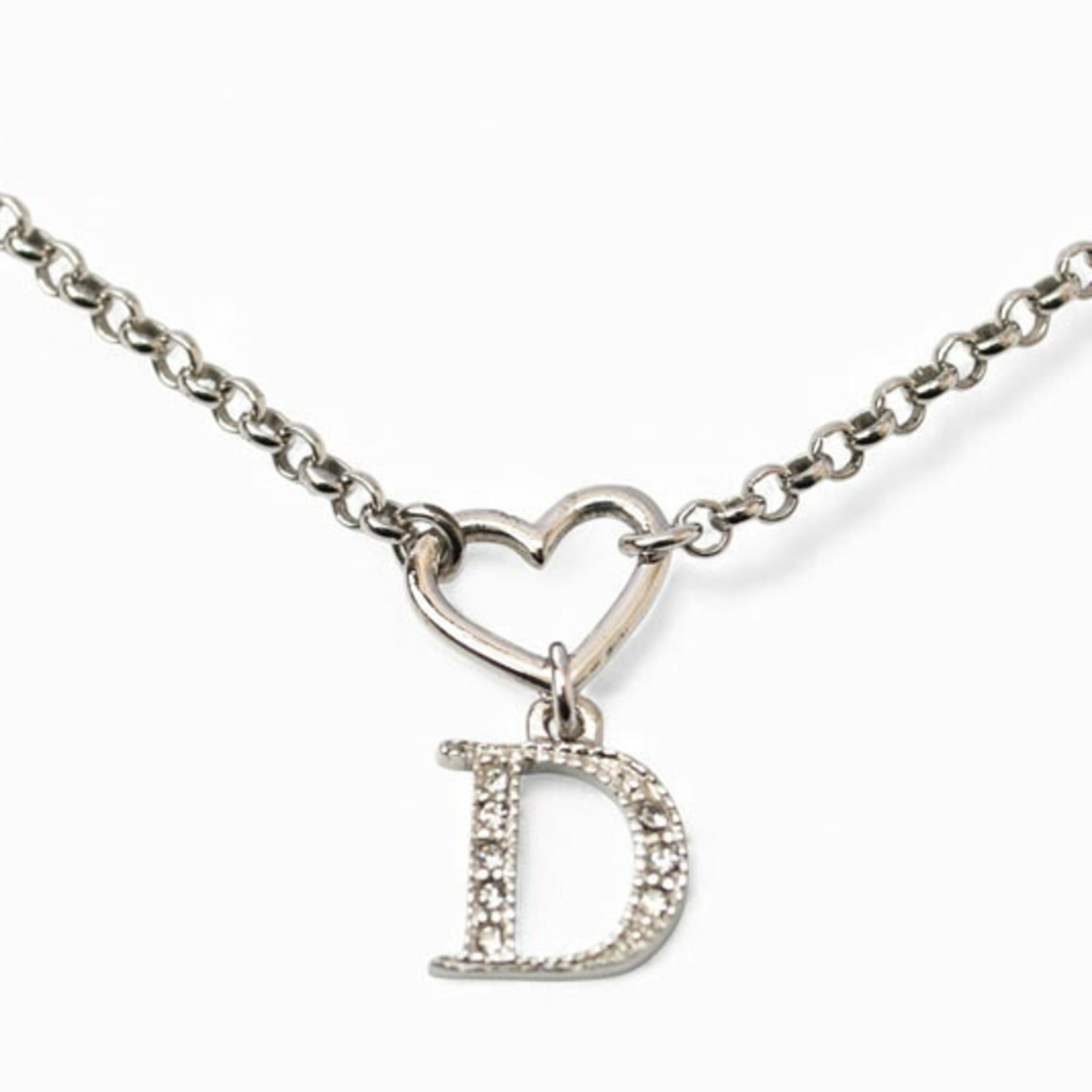 Dior Christian Dior necklace with heart and silver rhinestones Size ONE SIZE - 2 Thumbnail