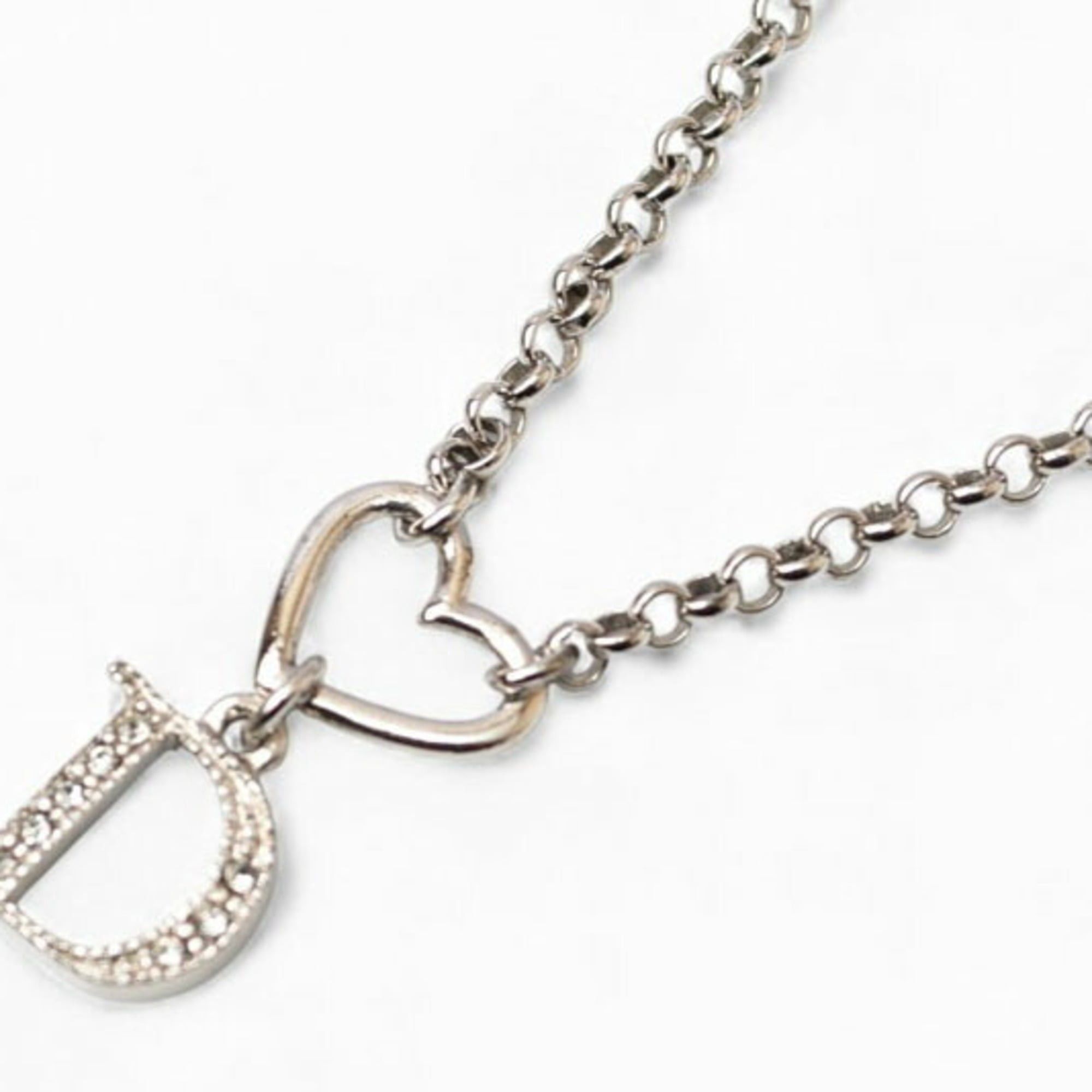 Dior Christian Dior necklace with heart and silver rhinestones Size ONE SIZE - 7 Thumbnail