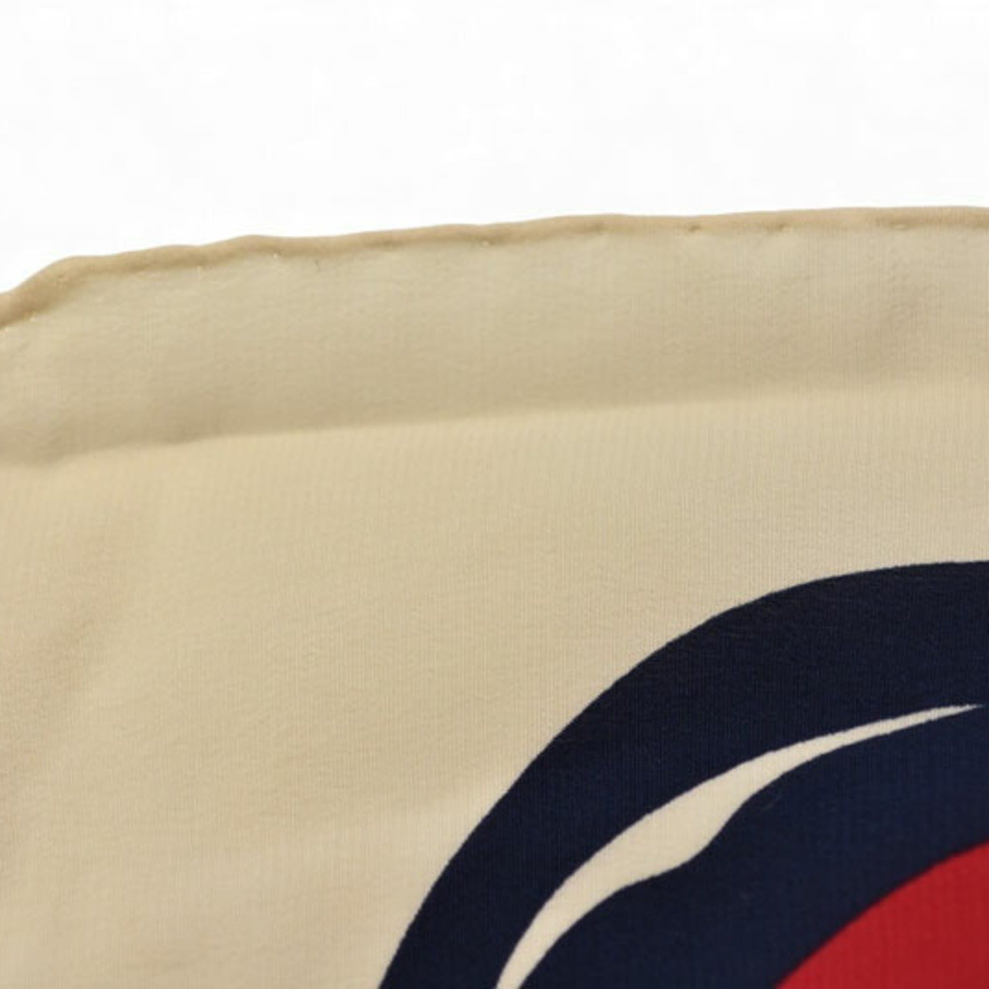 Chanel CHANEL scarf/stole with COCO mark and chain pattern, silk, white, red, navy Size ONE SIZE - 6 Thumbnail