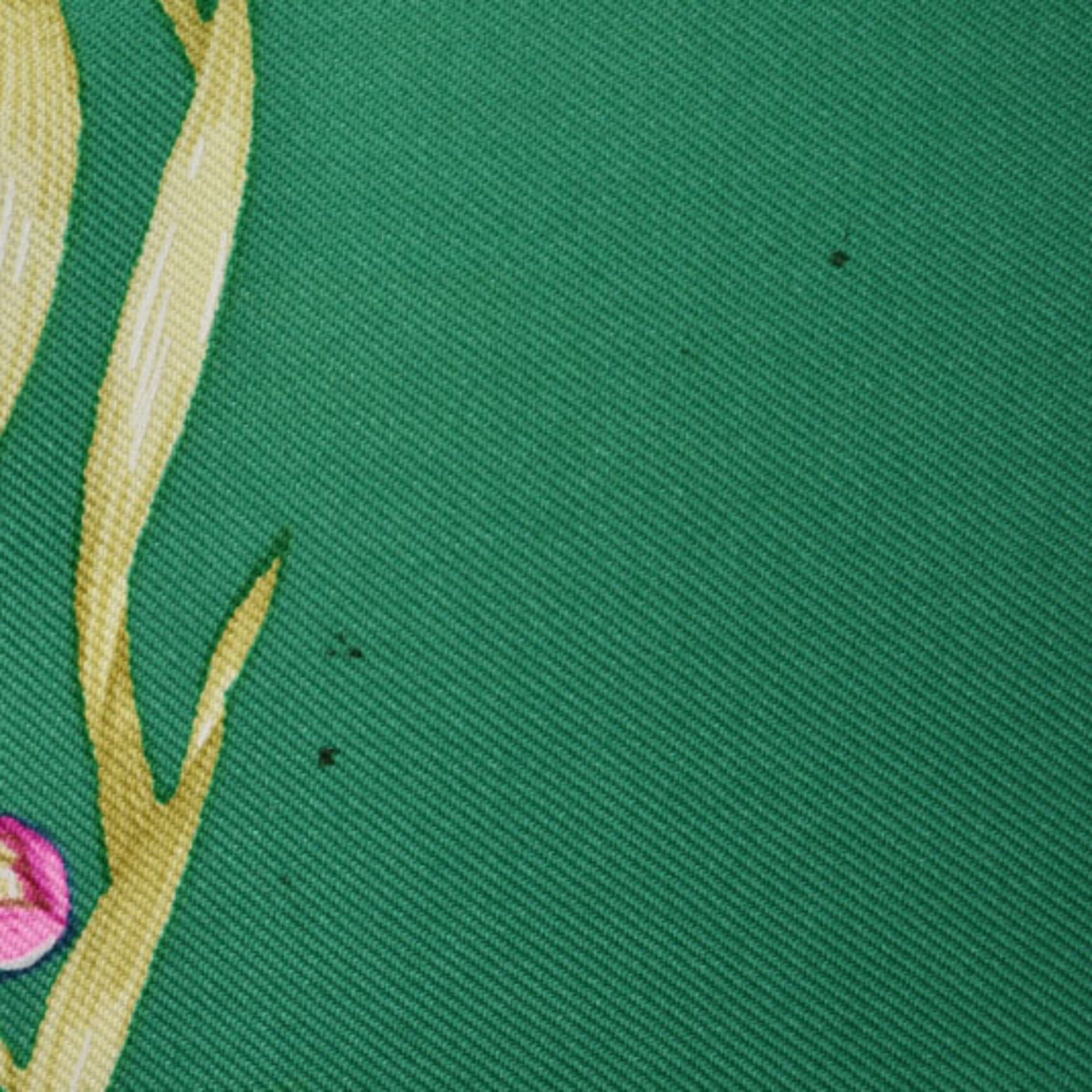 Hermes Hermes Hermès Carré 90 Scarf, Silk Twill, Flowering Horse, H. d'Origny, Henri Green/Navy Size ONE SIZE - 9 Thumbnail