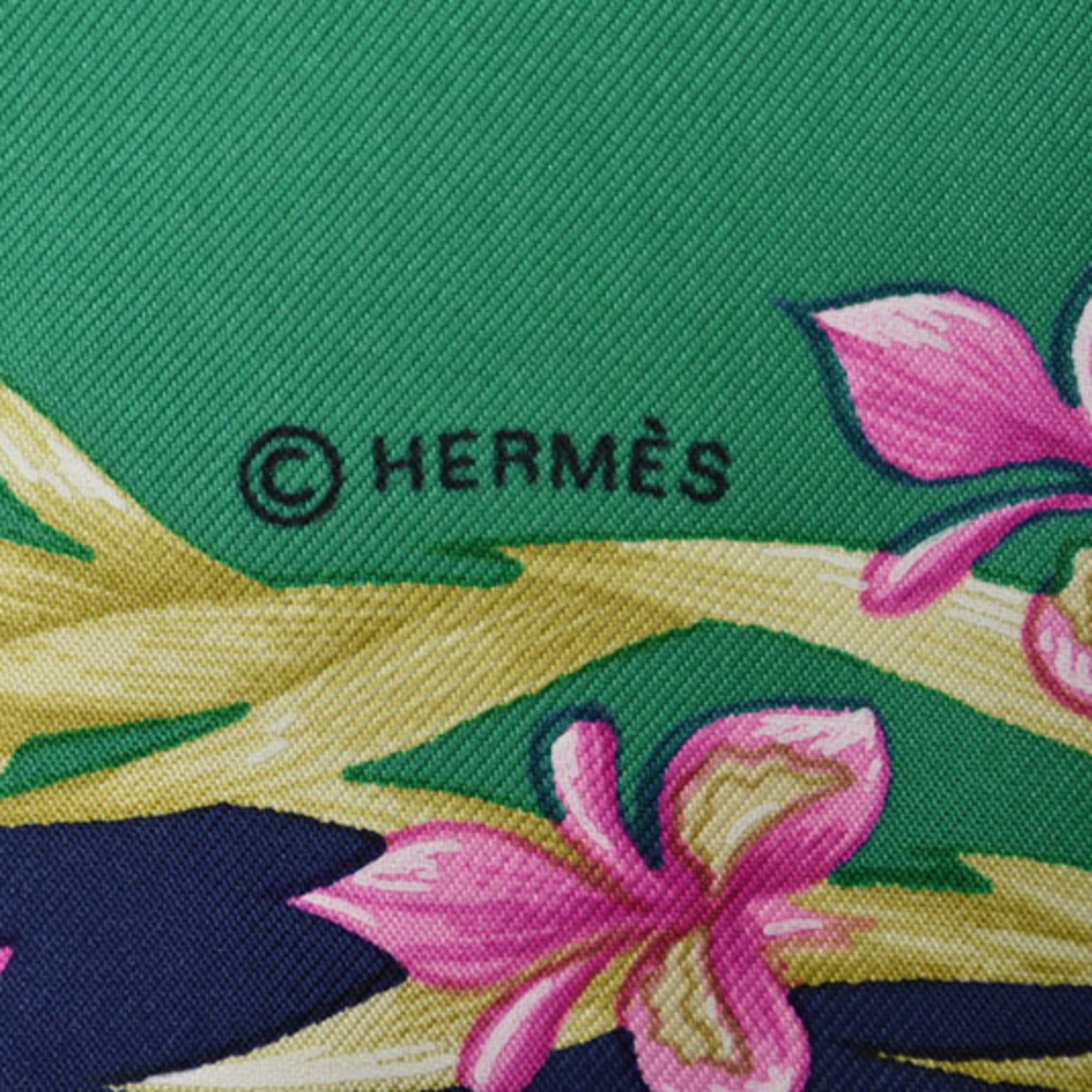 Hermes Hermes Hermès Carré 90 Scarf, Silk Twill, Flowering Horse, H. d'Origny, Henri Green/Navy Size ONE SIZE - 12 Thumbnail