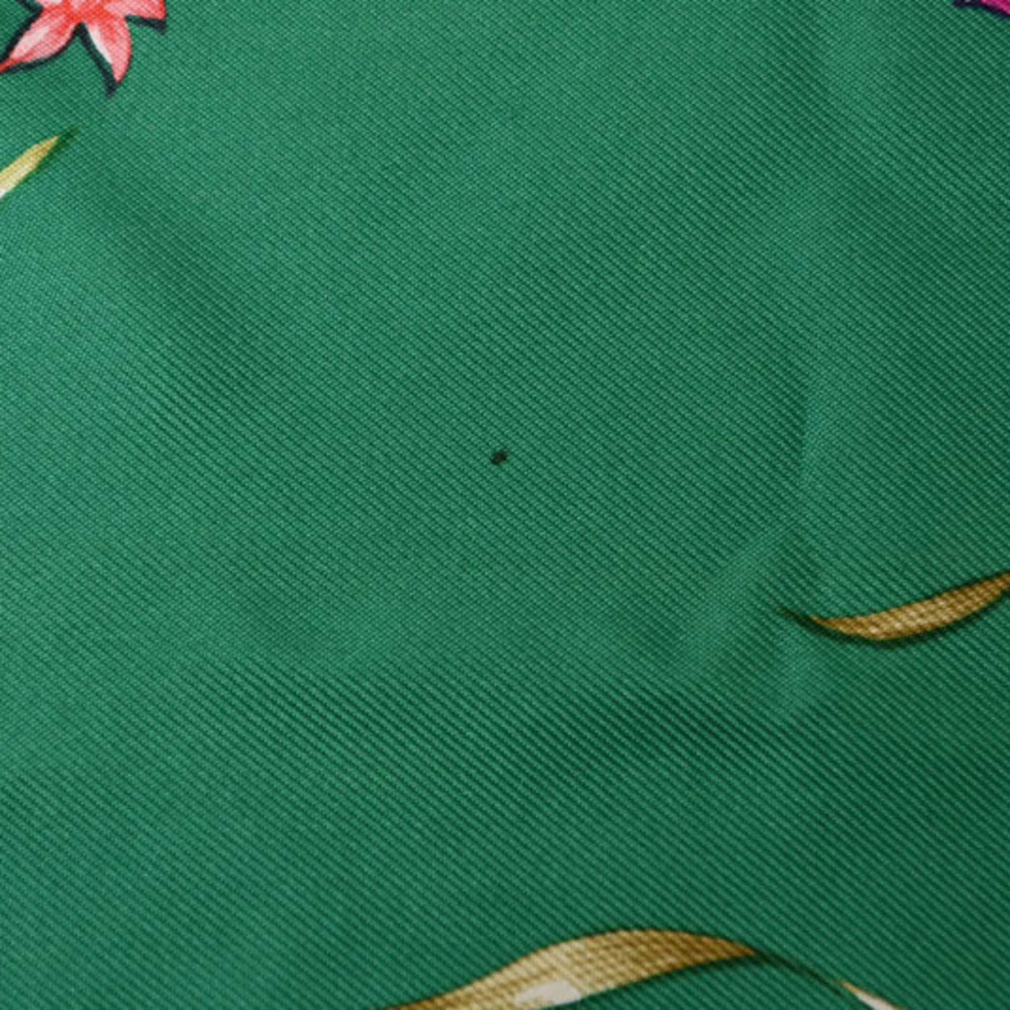 Hermes Hermes Hermès Carré 90 Scarf, Silk Twill, Flowering Horse, H. d'Origny, Henri Green/Navy Size ONE SIZE - 7 Thumbnail