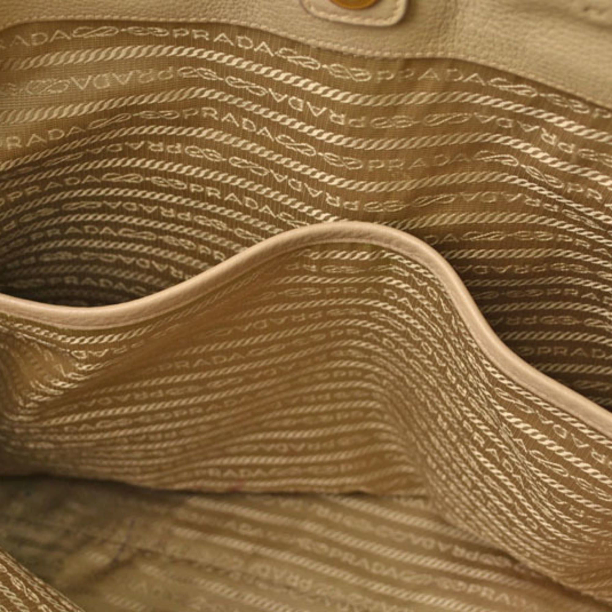 Prada Prada VIT DAINO 2-way tote/shoulder bag in beige deerskin with strap. Size ONE SIZE - 12 Thumbnail
