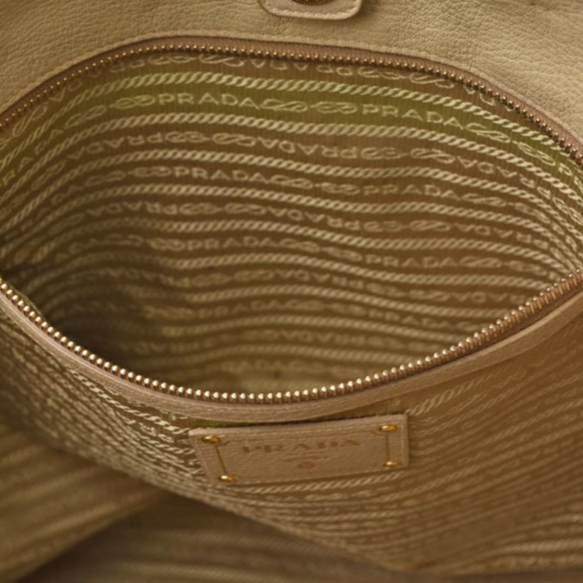 Prada Prada VIT DAINO 2-way tote/shoulder bag in beige deerskin with strap. Size ONE SIZE - 11 Thumbnail
