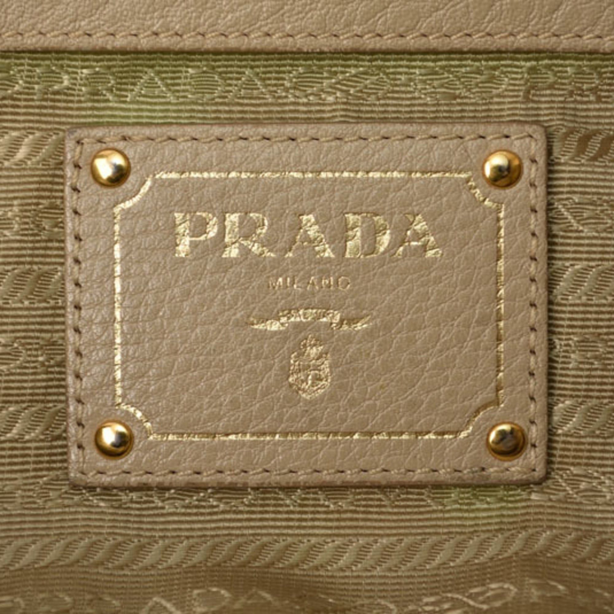 Prada Prada VIT DAINO 2-way tote/shoulder bag in beige deerskin with strap. Size ONE SIZE - 5 Thumbnail