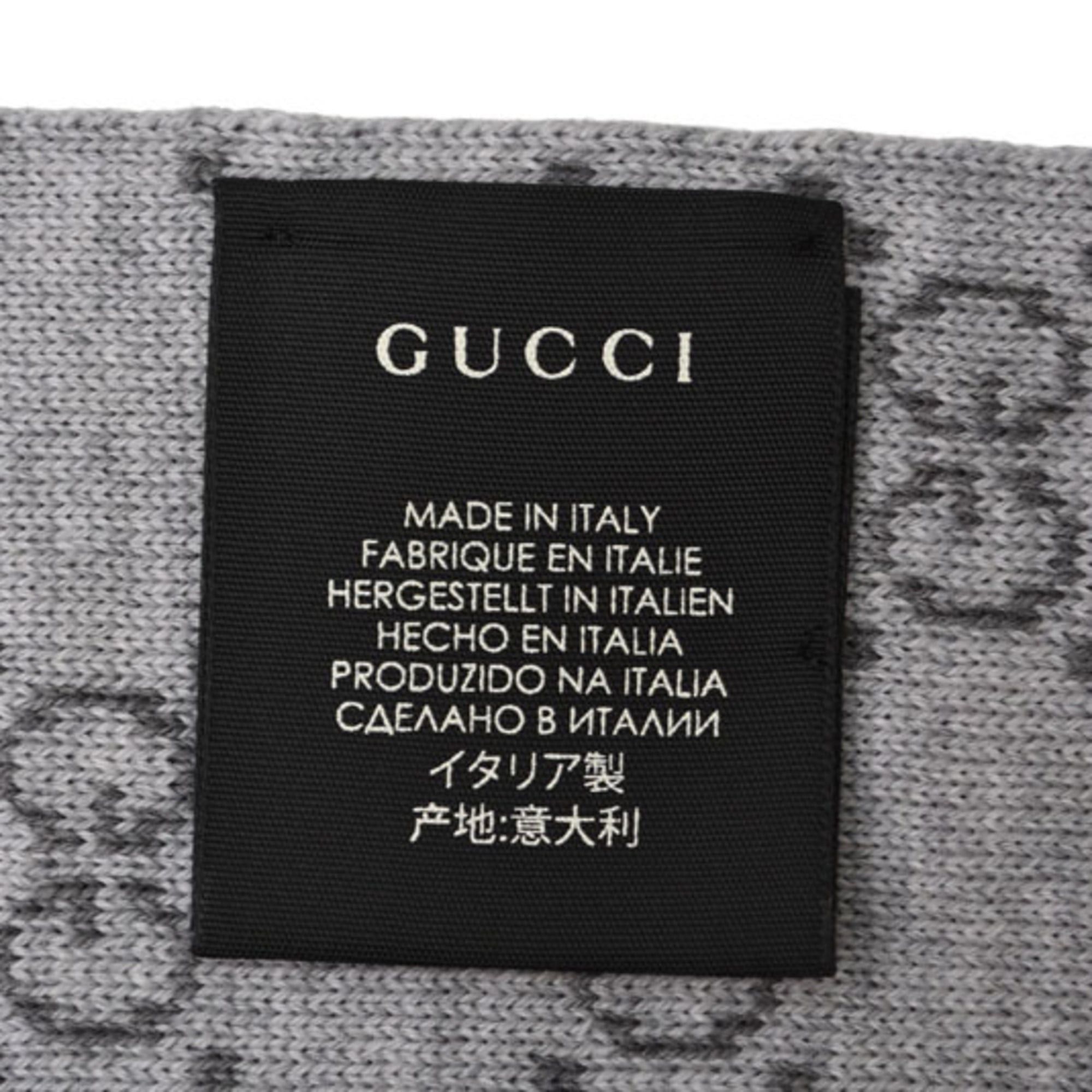 Gucci Gucci Winter Scarf, 100% Wool with GG Pattern, Light Gray, 325806 3G206 1263 Size ONE SIZE - 7 Thumbnail