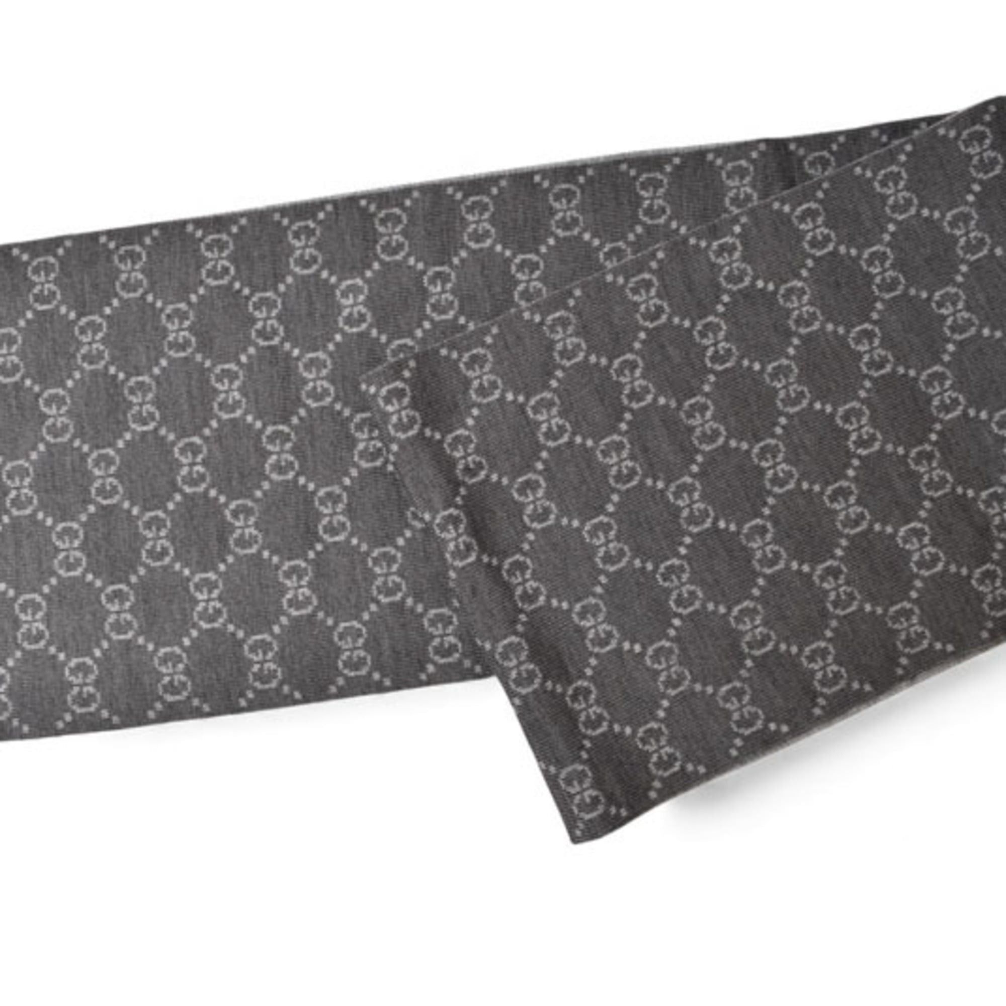 Gucci Gucci Winter Scarf, 100% Wool with GG Pattern, Light Gray, 325806 3G206 1263 Size ONE SIZE - 3 Thumbnail