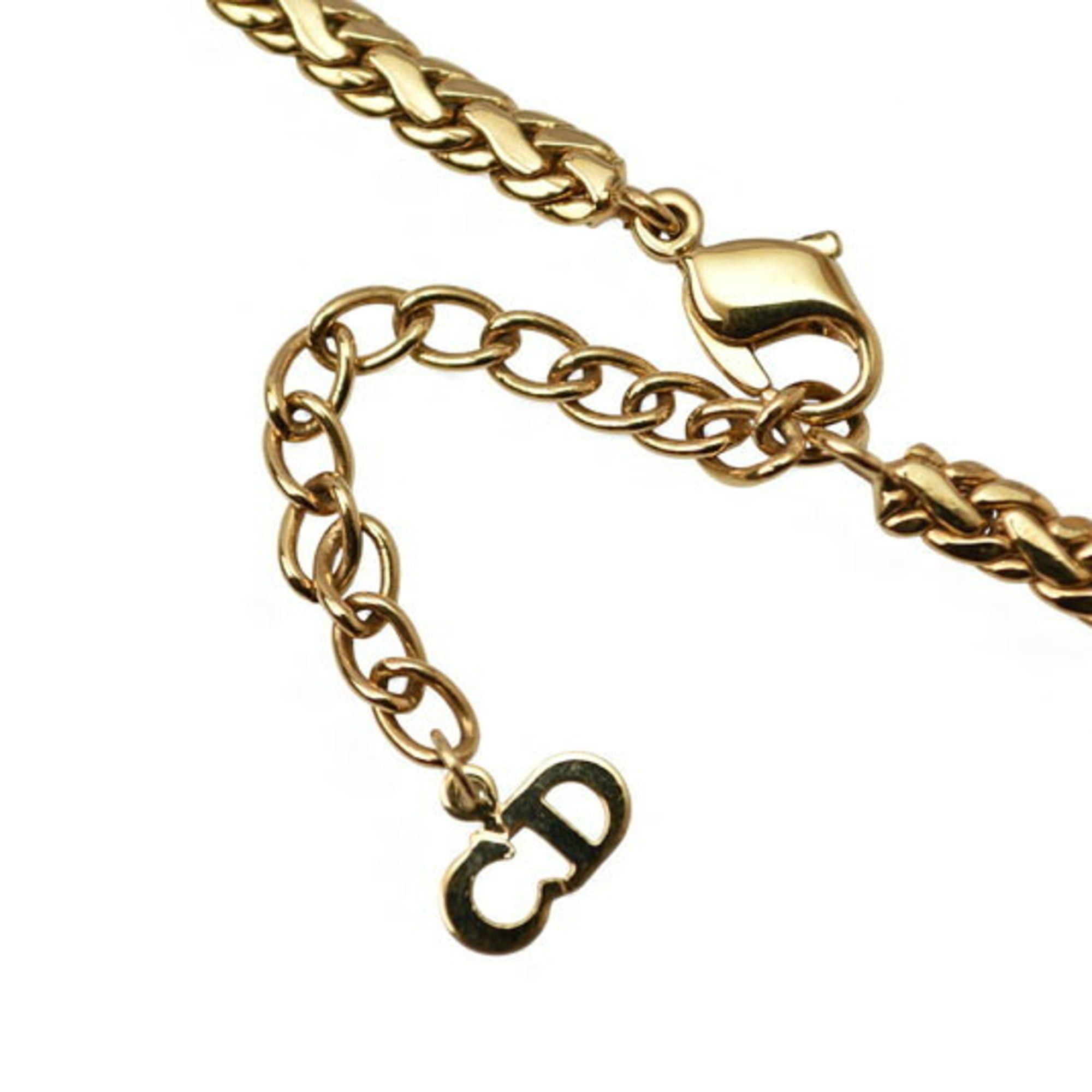 Dior Christian Dior necklace with rhinestones in green and gold Size ONE SIZE - 8 Thumbnail
