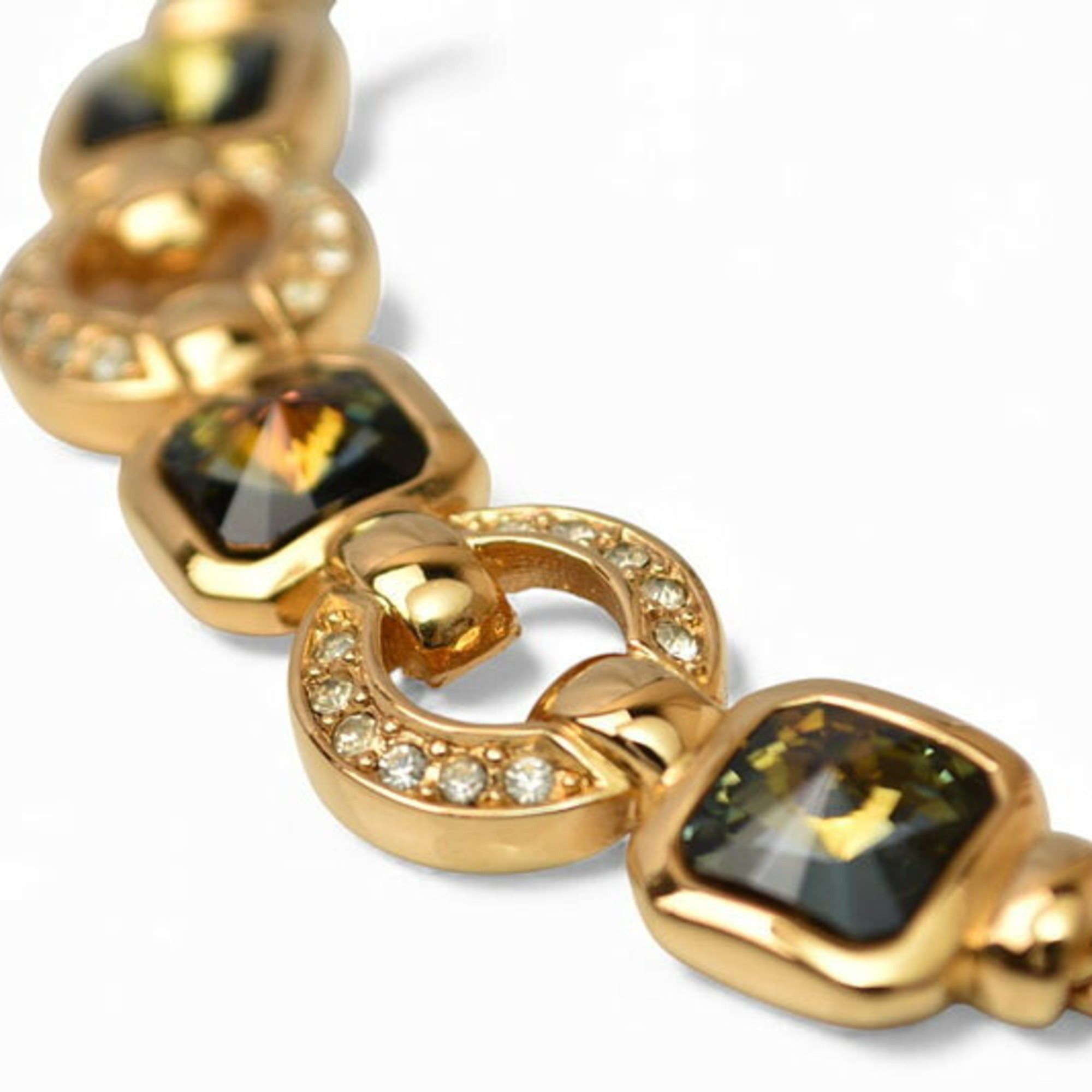 Dior Christian Dior necklace with rhinestones in green and gold Size ONE SIZE - 5 Thumbnail