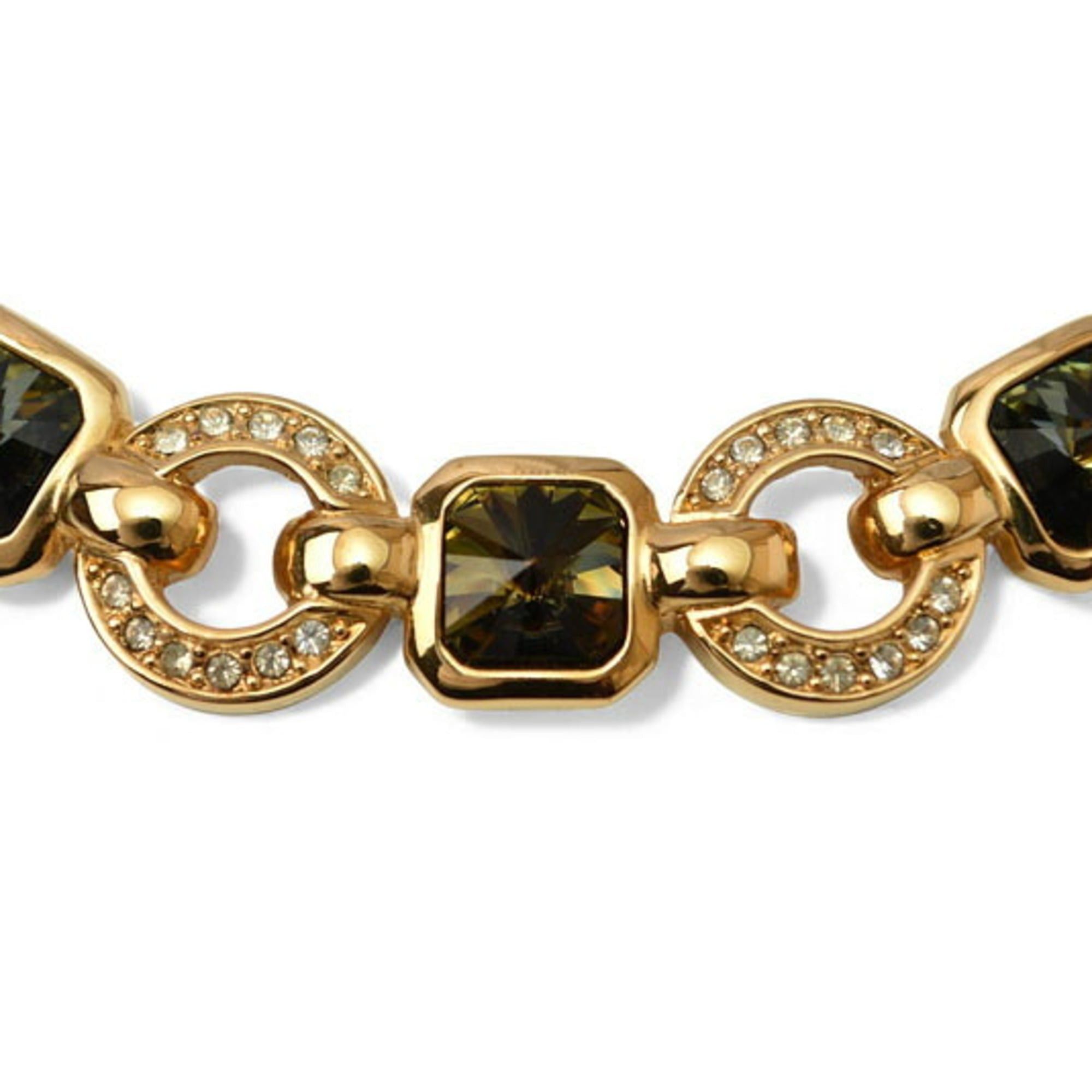 Dior Christian Dior necklace with rhinestones in green and gold Size ONE SIZE - 4 Thumbnail