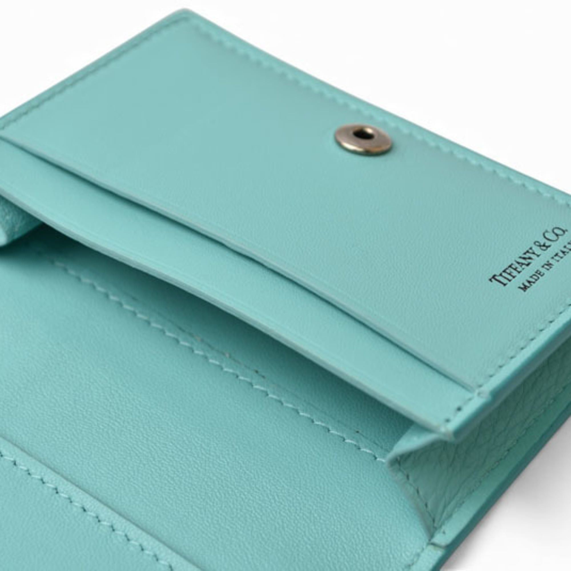 Tiffany & Co. Tiffany & Co. Vertical Fold Card Case, Coin Mini Wallet, Blue, Cream Size ONE SIZE - 8 Thumbnail