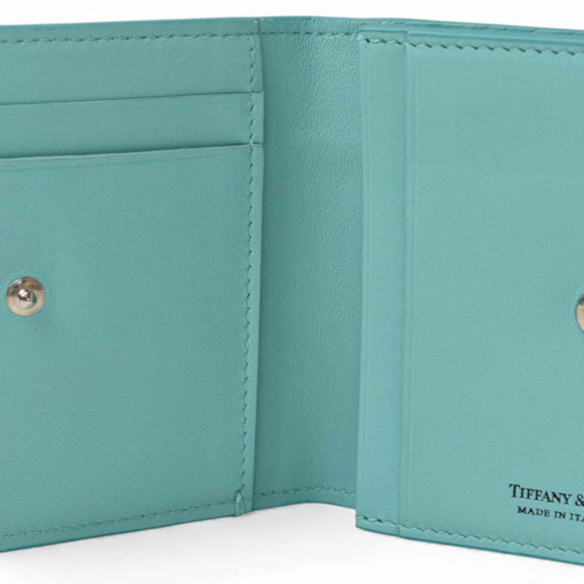 Tiffany & Co. Tiffany & Co. Vertical Fold Card Case, Coin Mini Wallet, Blue, Cream Size ONE SIZE - 12 Thumbnail