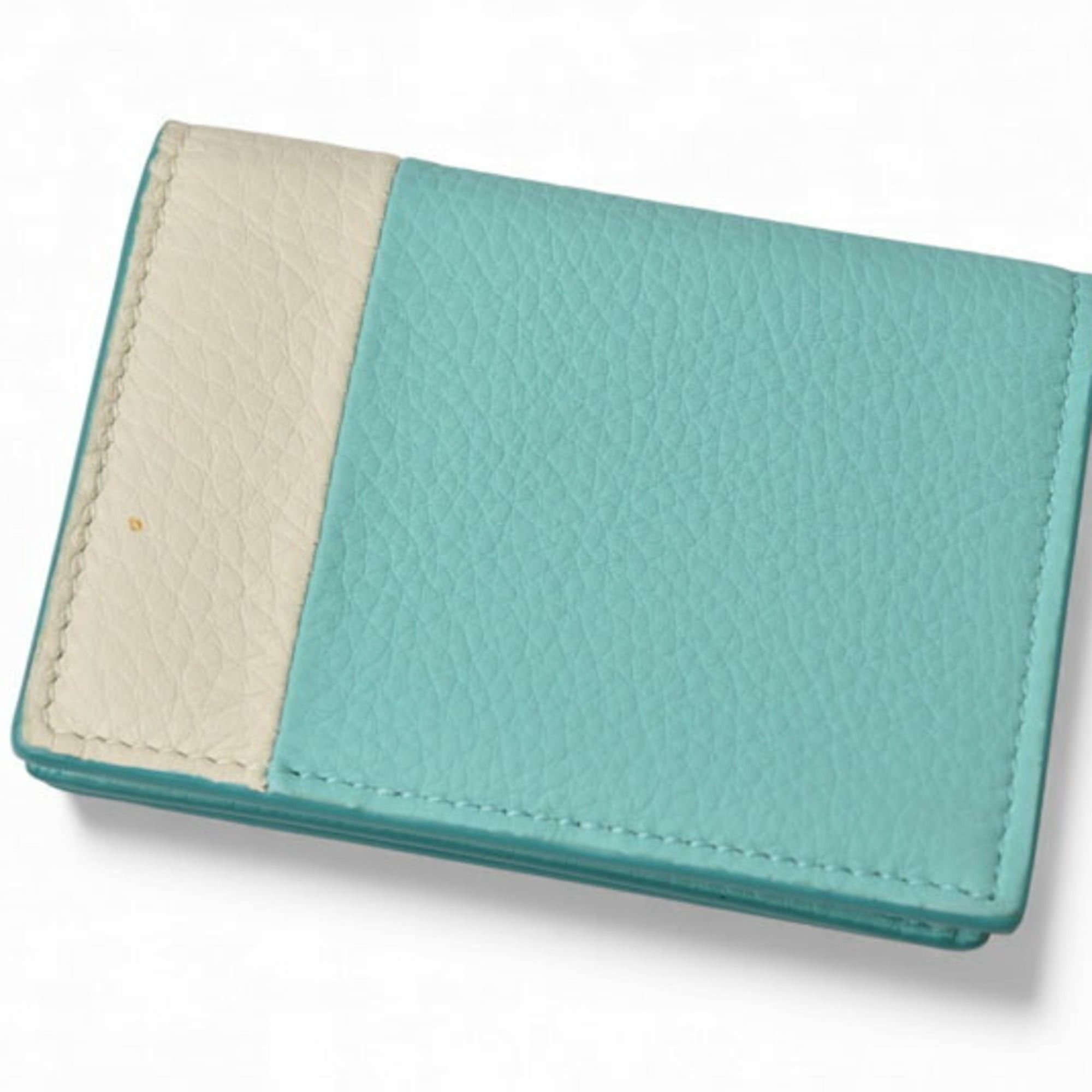 Tiffany & Co. Tiffany & Co. Vertical Fold Card Case, Coin Mini Wallet, Blue, Cream Size ONE SIZE - 4 Thumbnail