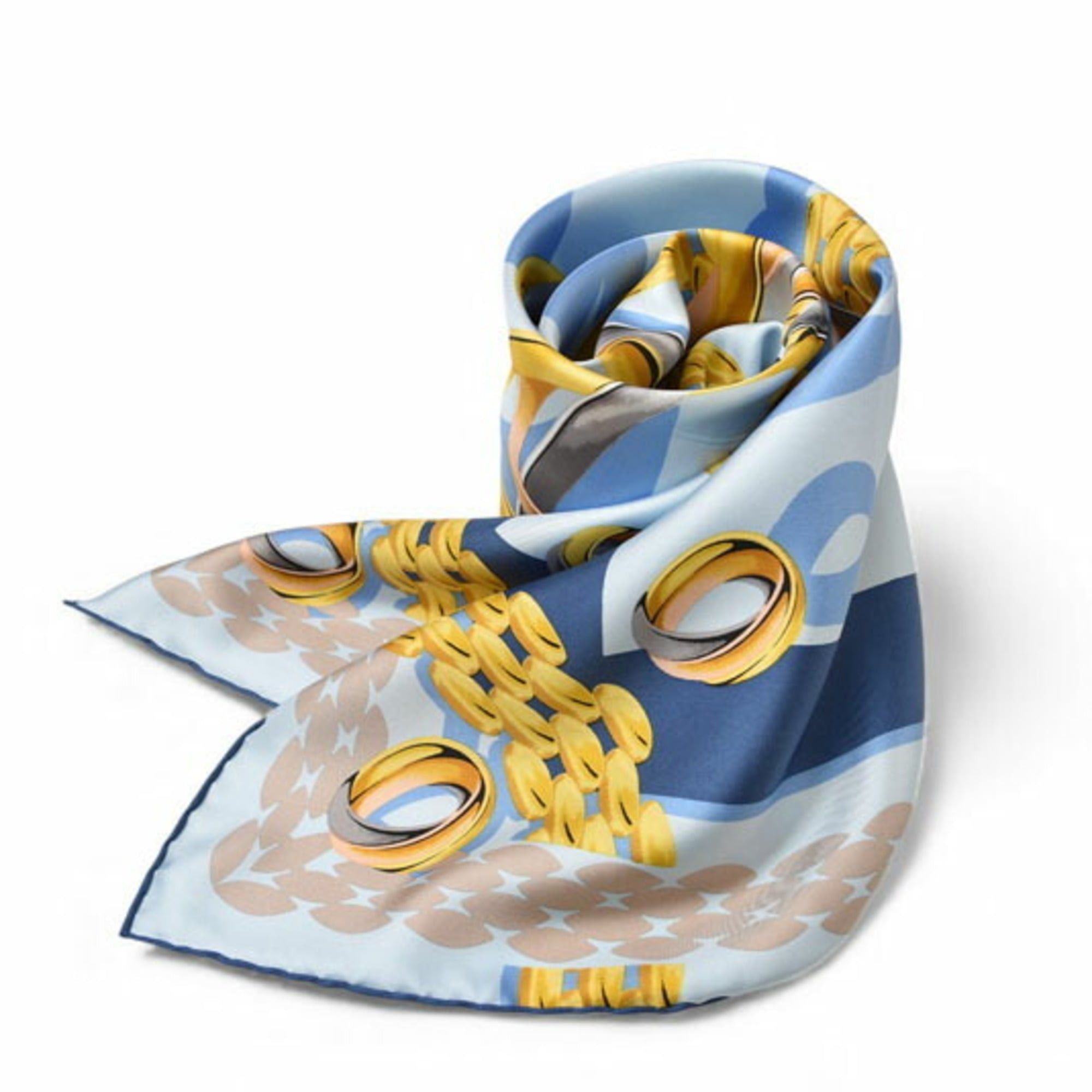 Cartier Cartier scarf/shawl in light blue with a Trinity Ring pattern Size ONE SIZE - 3 Thumbnail
