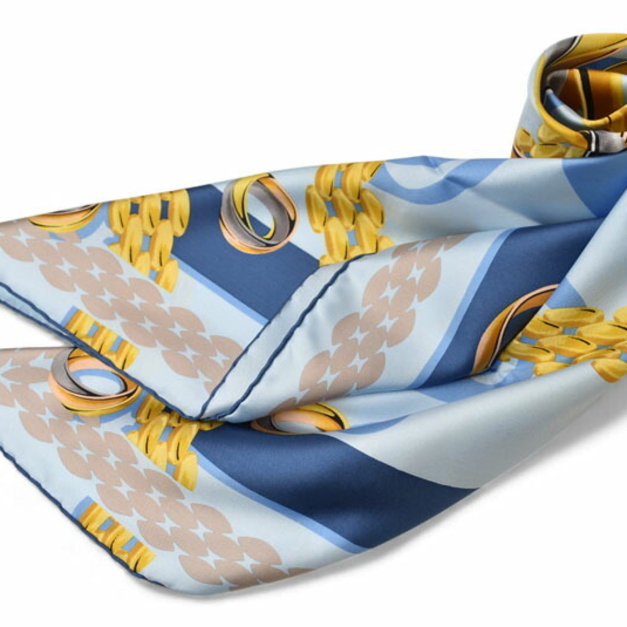 Cartier Cartier scarf/shawl in light blue with a Trinity Ring pattern Size ONE SIZE - 4 Thumbnail