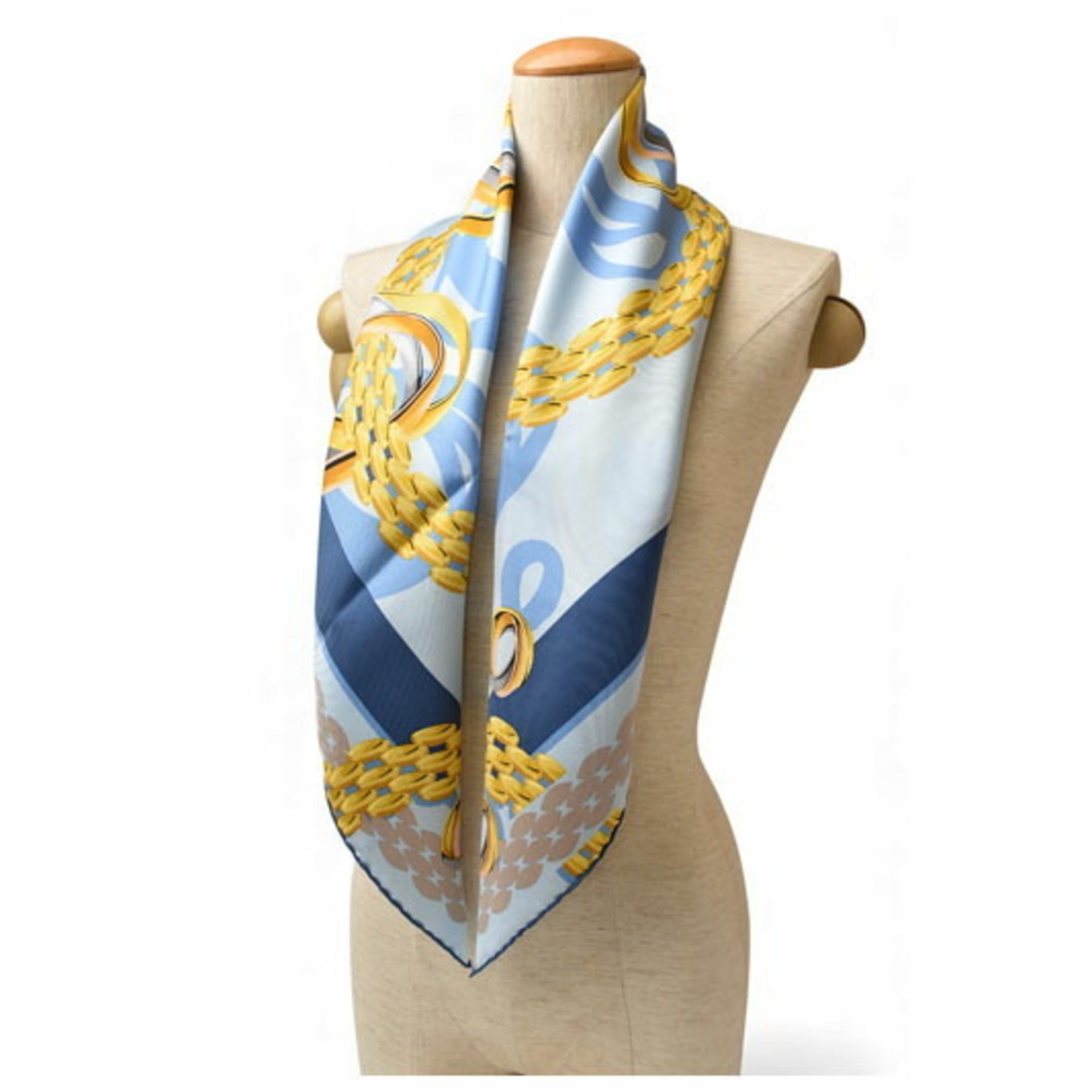 Cartier Cartier scarf/shawl in light blue with a Trinity Ring pattern Size ONE SIZE - 5 Thumbnail