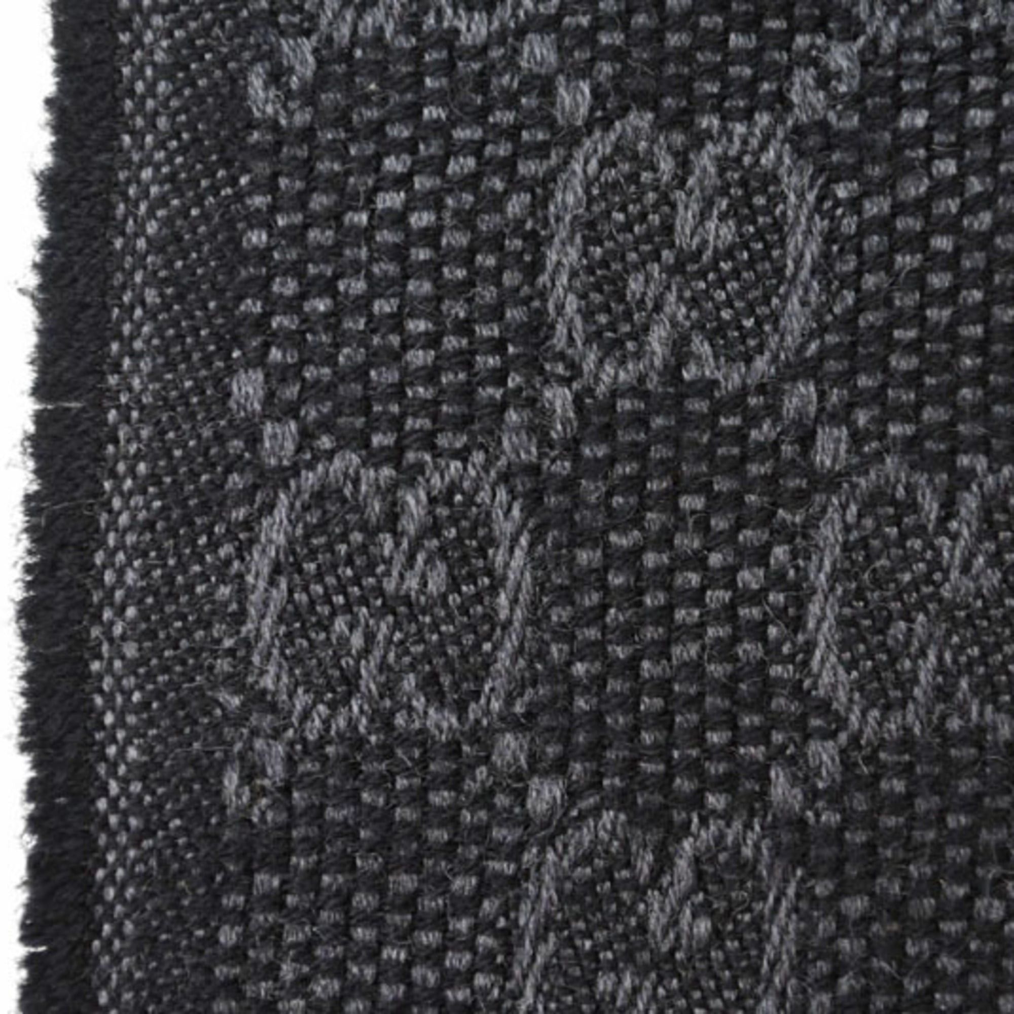 Gucci Gucci Winter Scarf, Wool and Silk with GG Pattern Webbing Lines, 147351, Gray Black Size ONE SIZE - 6 Thumbnail