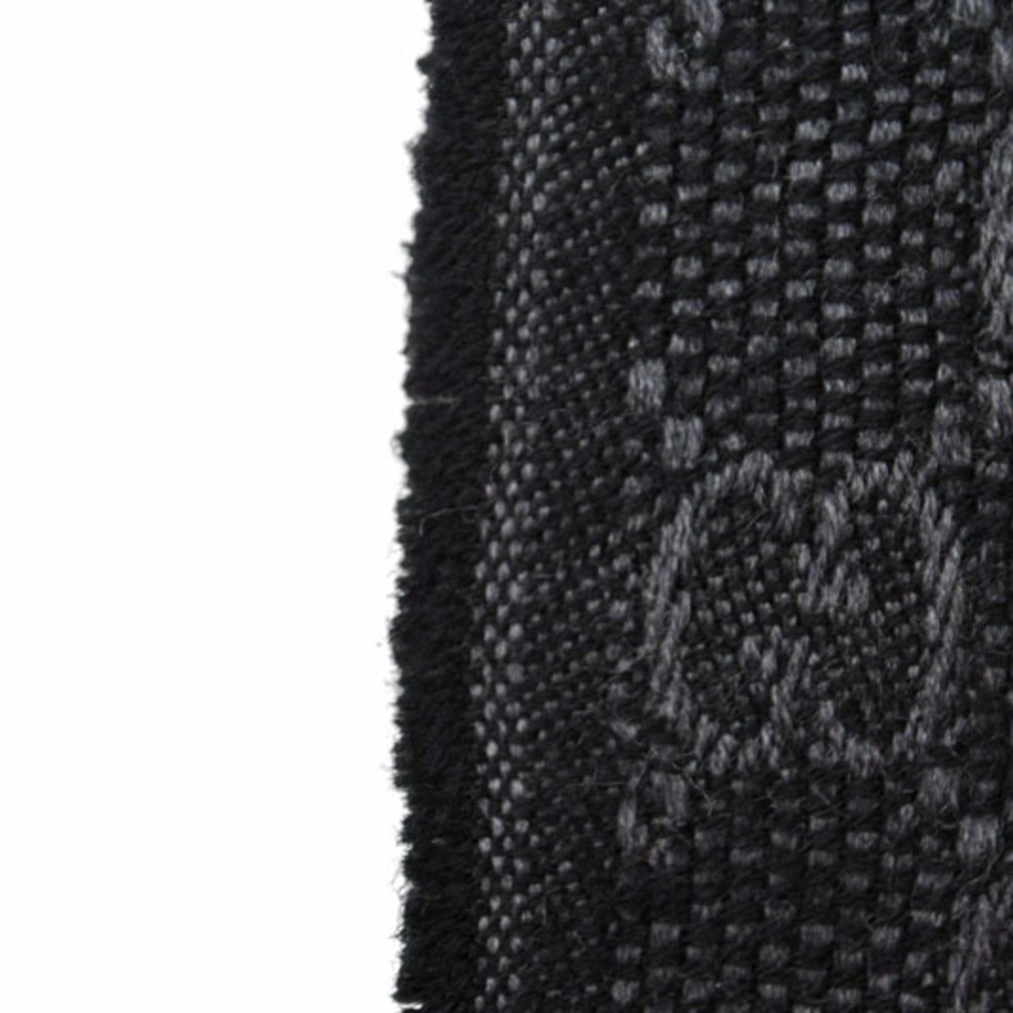 Gucci Gucci Winter Scarf, Wool and Silk with GG Pattern Webbing Lines, 147351, Gray Black Size ONE SIZE - 5 Thumbnail