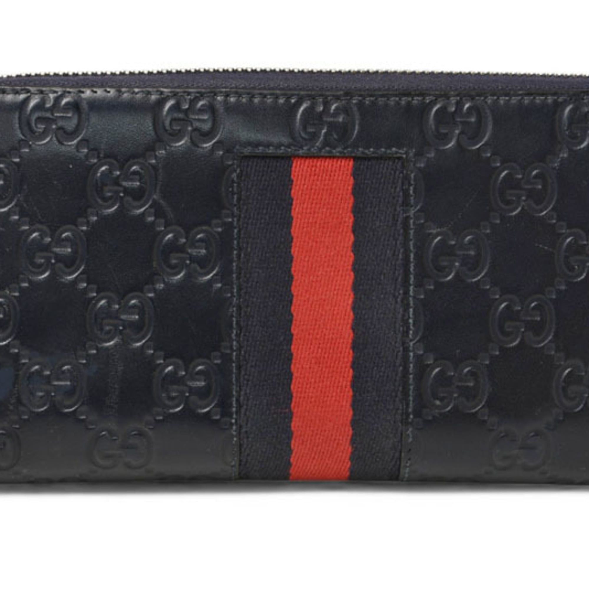 Gucci Gucci Wallet, GUCCI Long Round, Web Line, Guccissima, Dark Navy, Red, 408831 Size ONE SIZE - 2 Thumbnail
