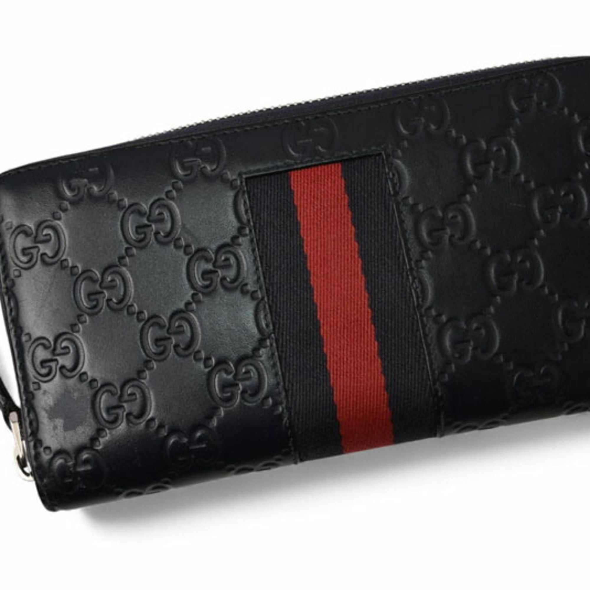 Gucci Gucci Wallet, GUCCI Long Round, Web Line, Guccissima, Dark Navy, Red, 408831 Size ONE SIZE - 3 Thumbnail