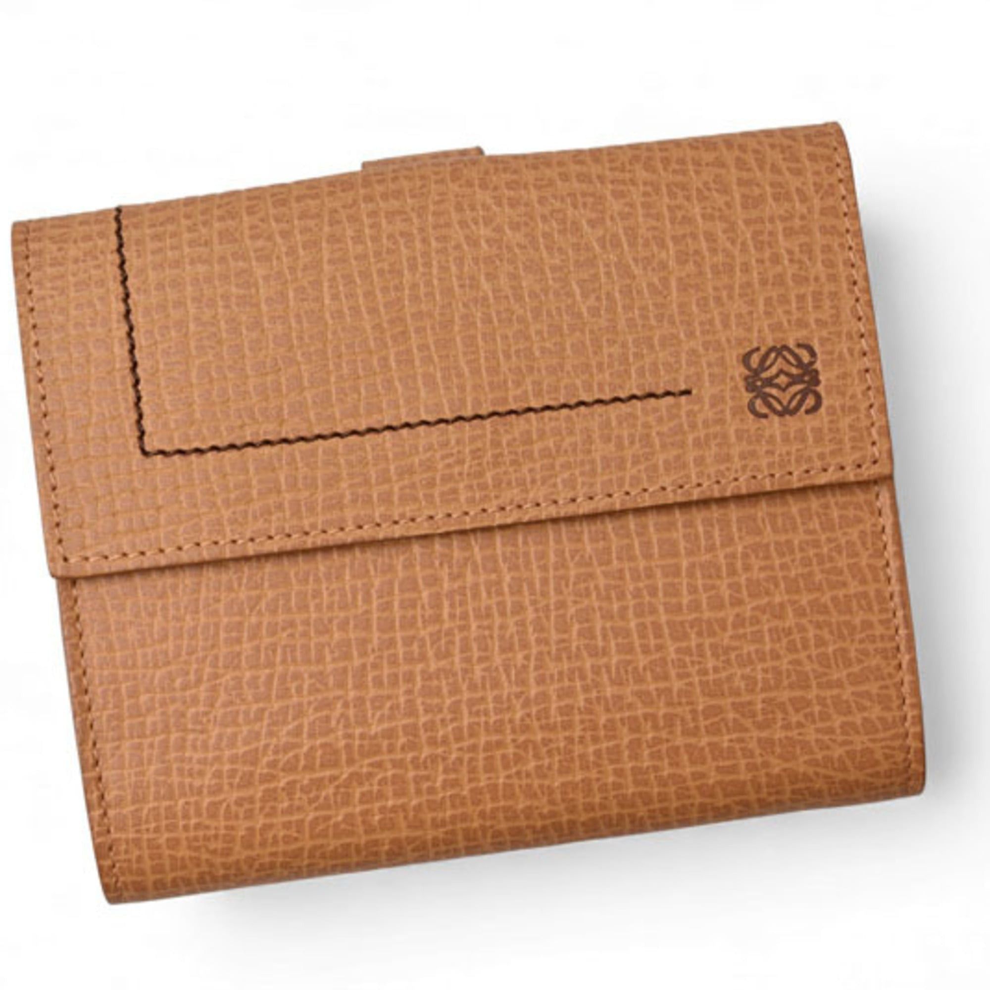 Loewe LOEWE Anagram Trifold Wallet in Caramel Size ONE SIZE - 3 Thumbnail
