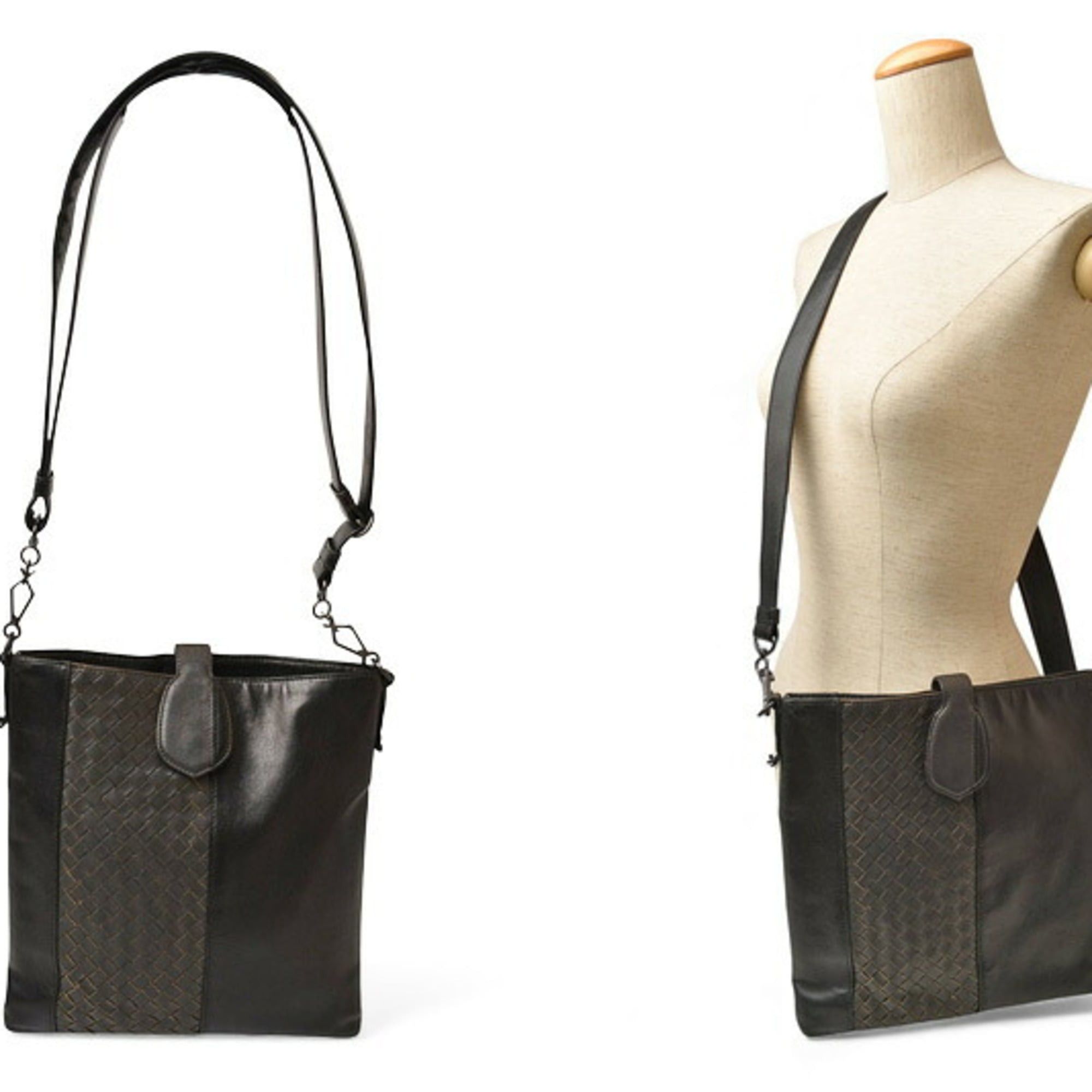 Bottega Veneta Bottega Veneta Shoulder Bag, Crossbody Intrecciato VN, Black/Gray Size ONE SIZE - 3 Thumbnail