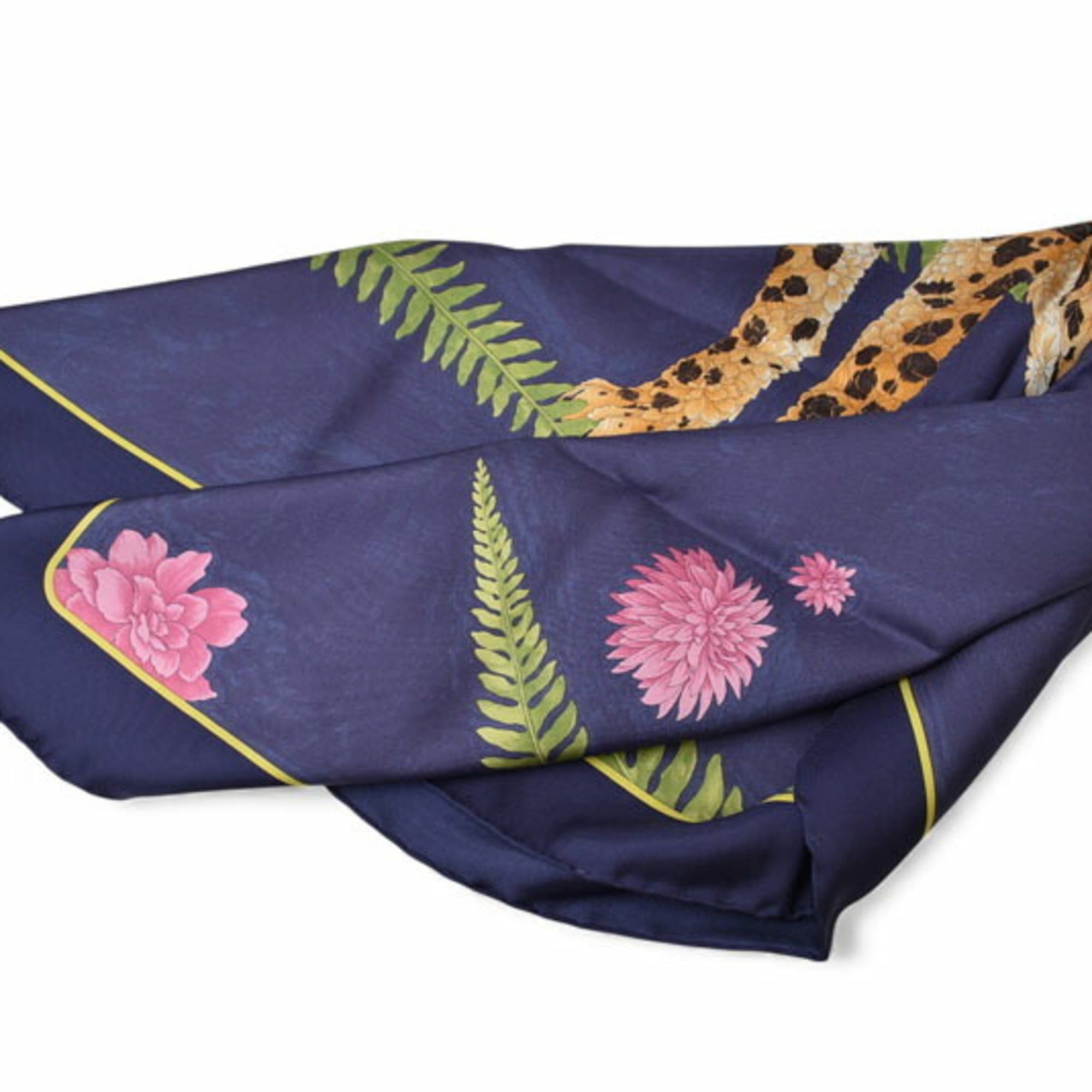 Salvatore Ferragamo Salvatore Ferragamo scarf/muffler in blue with animal motifs and leopard print. Size ONE SIZE - 5 Thumbnail