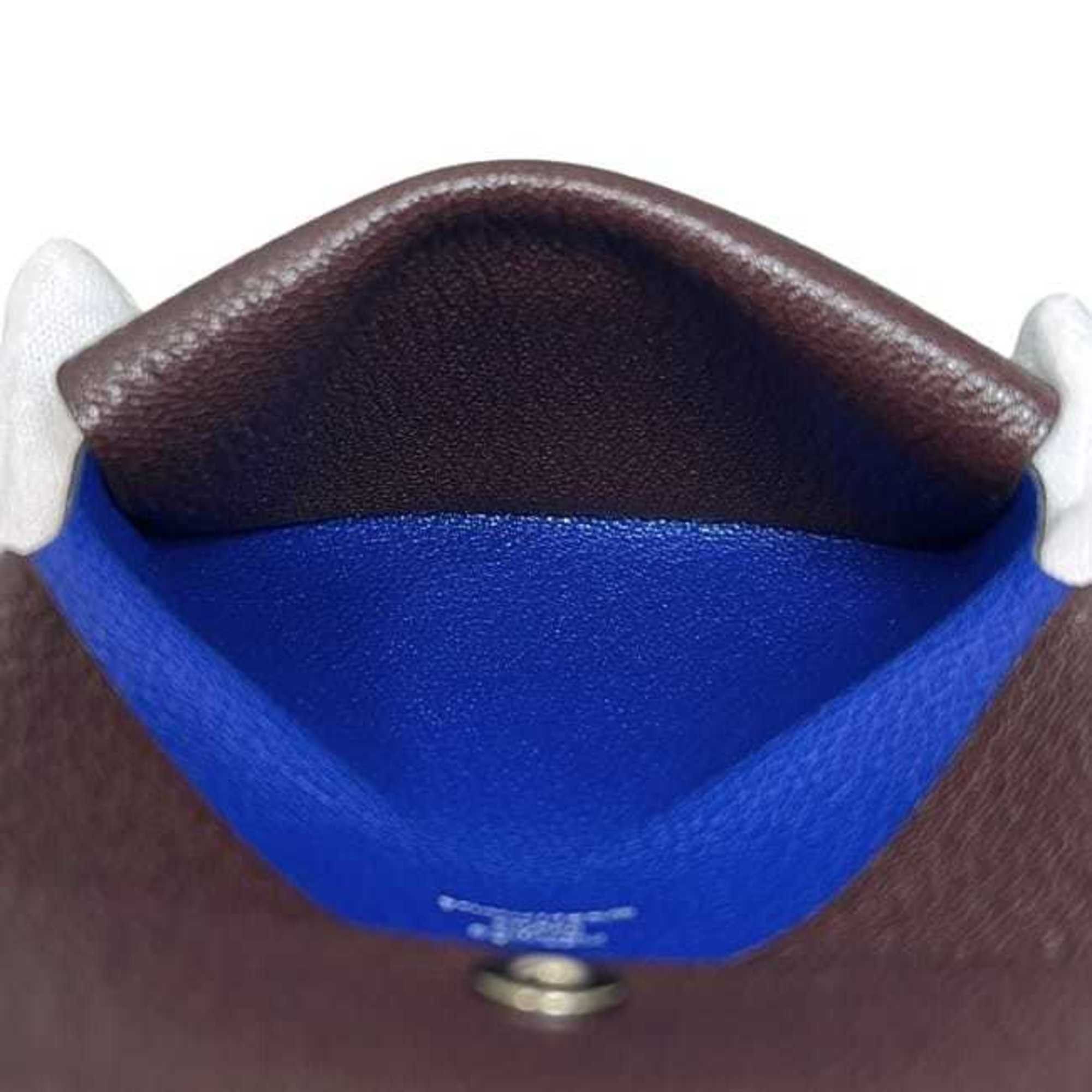 Hermes Hermes Hermès Calvi Duo bifold wallet (f-24736) in brown and blue with a leather coin purse Epson Z-stamped closure. This brown, genuine is perfect for men women. Size ONE SIZE - 7 Thumbnail