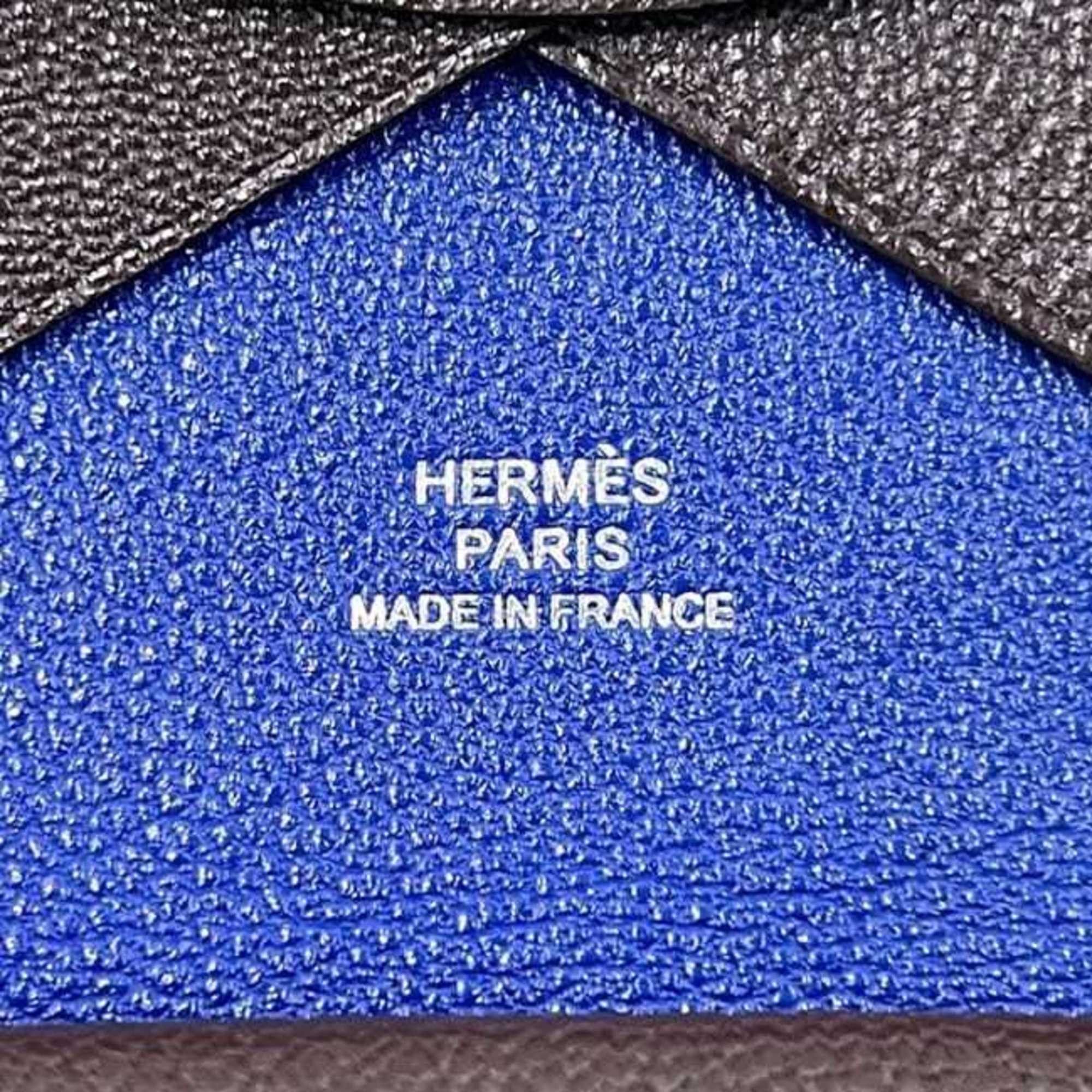 Hermes Hermes Hermès Calvi Duo bifold wallet (f-24736) in brown and blue with a leather coin purse Epson Z-stamped closure. This brown, genuine is perfect for men women. Size ONE SIZE - 9 Thumbnail