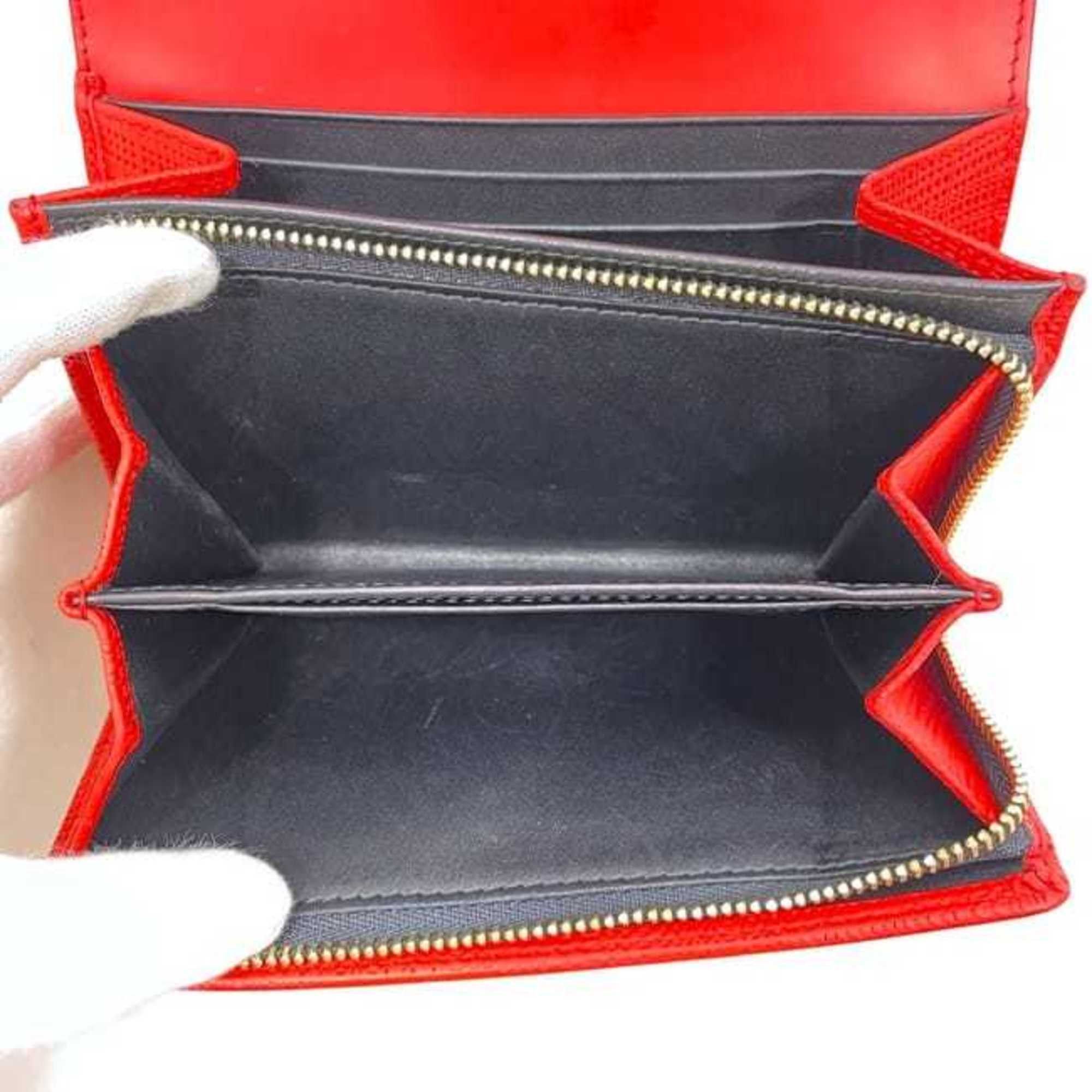 Loewe Loewe Bifold Wallet ec-24622 Red Linen Anagram 101.88.K98 Leather 101505 LOEWE L-Shaped Flap for Men and Women Size ONE SIZE - 8 Thumbnail