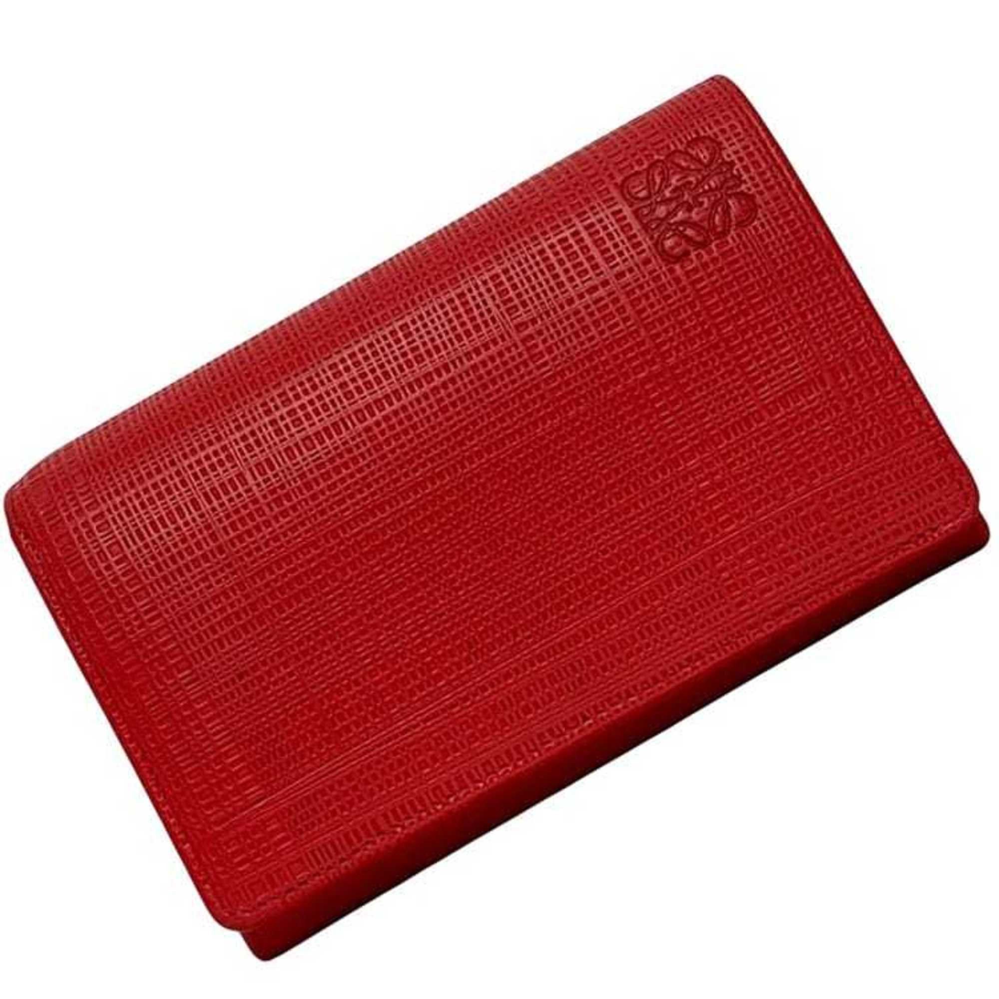 Loewe Loewe Bifold Wallet ec-24622 Red Linen Anagram 101.88.K98 Leather 101505 LOEWE L-Shaped Flap for Men and Women Size ONE SIZE - 2 Thumbnail