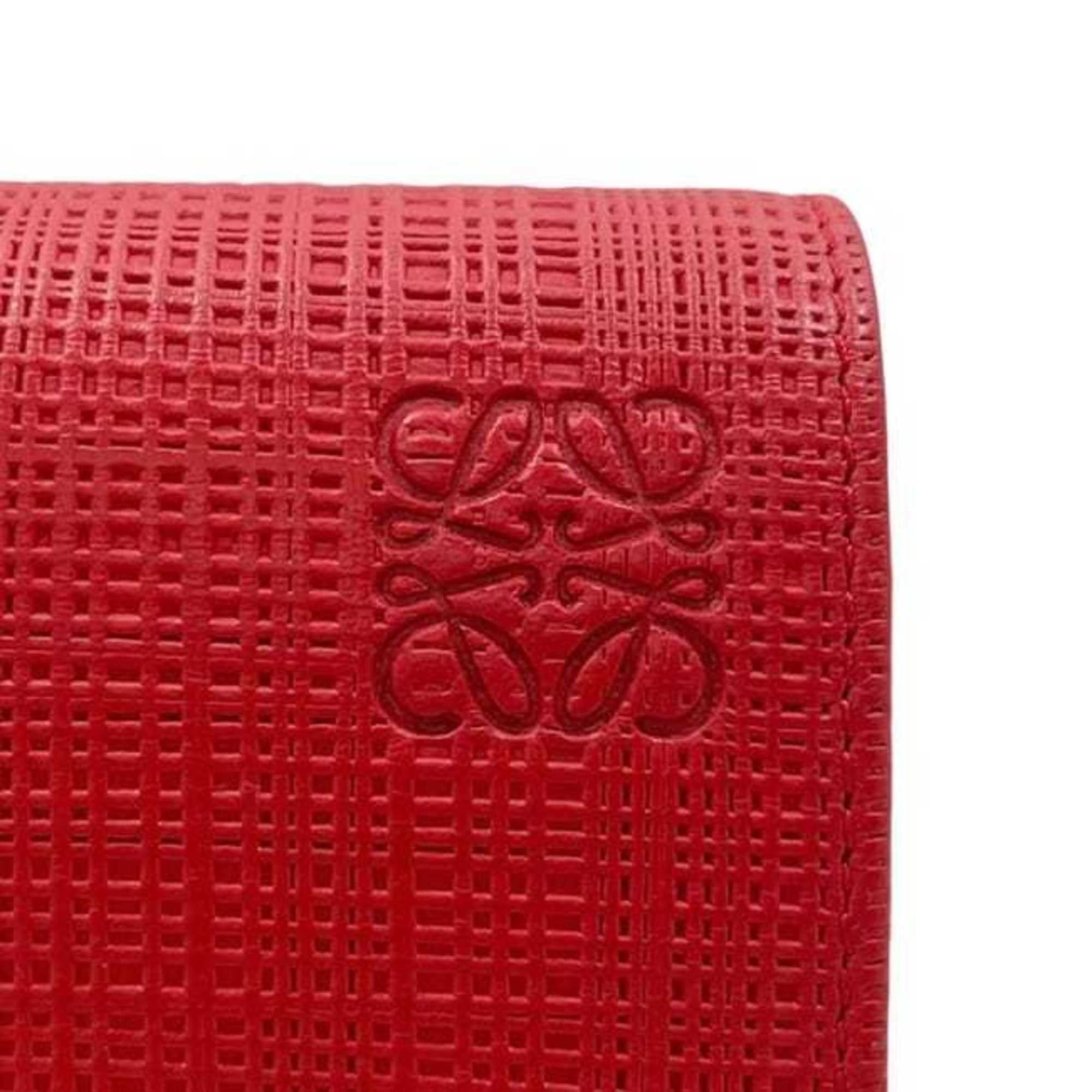Loewe Loewe Bifold Wallet ec-24622 Red Linen Anagram 101.88.K98 Leather 101505 LOEWE L-Shaped Flap for Men and Women Size ONE SIZE - 6 Thumbnail