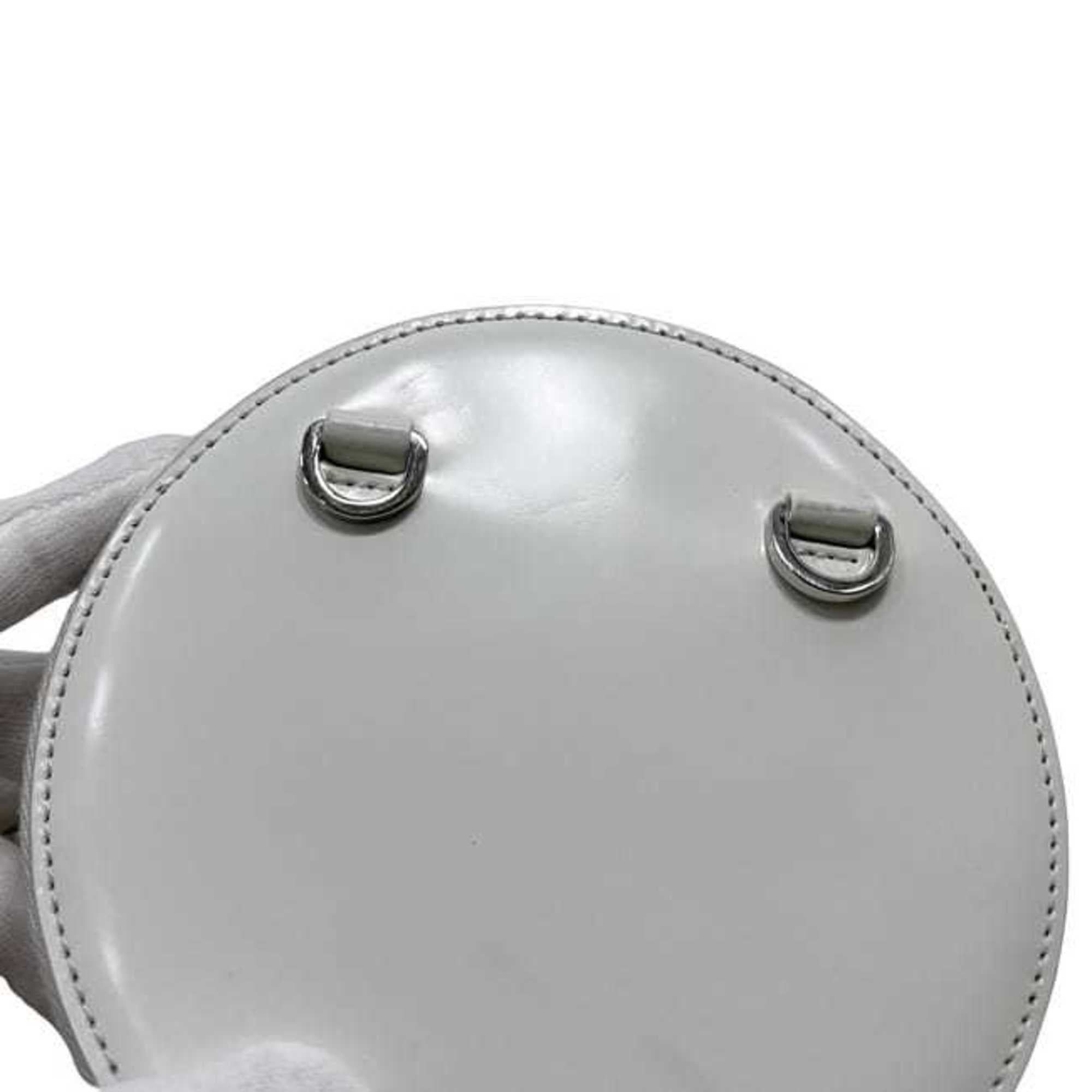 Prada Prada Shoulder Bag f-24679 White 1NA003 Round Chain Leather 85 PRADA Mini Pochette Triangle Plate Women's Size ONE SIZE - 10 Thumbnail