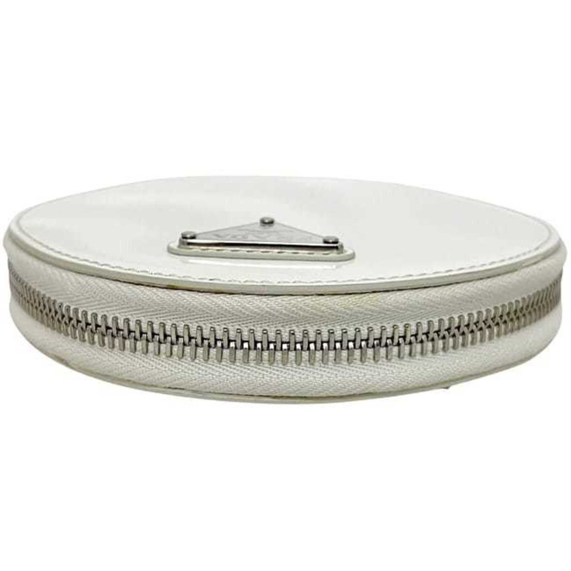 Prada Prada Shoulder Bag f-24679 White 1NA003 Round Chain Leather 85 PRADA Mini Pochette Triangle Plate Women's Size ONE SIZE - 5 Thumbnail