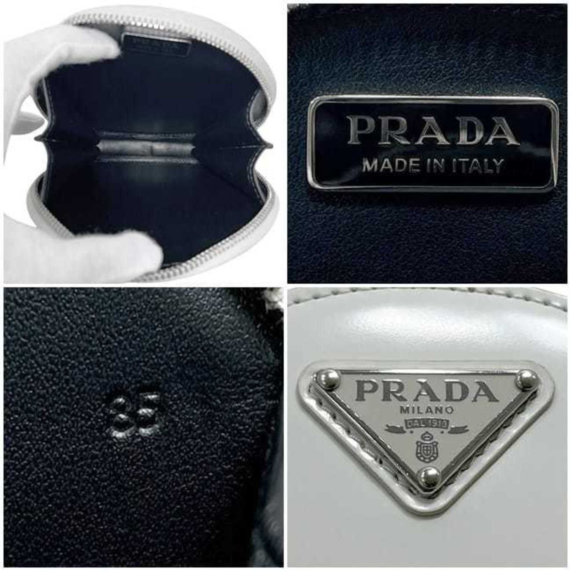 Prada Prada Shoulder Bag f-24679 White 1NA003 Round Chain Leather 85 PRADA Mini Pochette Triangle Plate Women's Size ONE SIZE - 6 Thumbnail