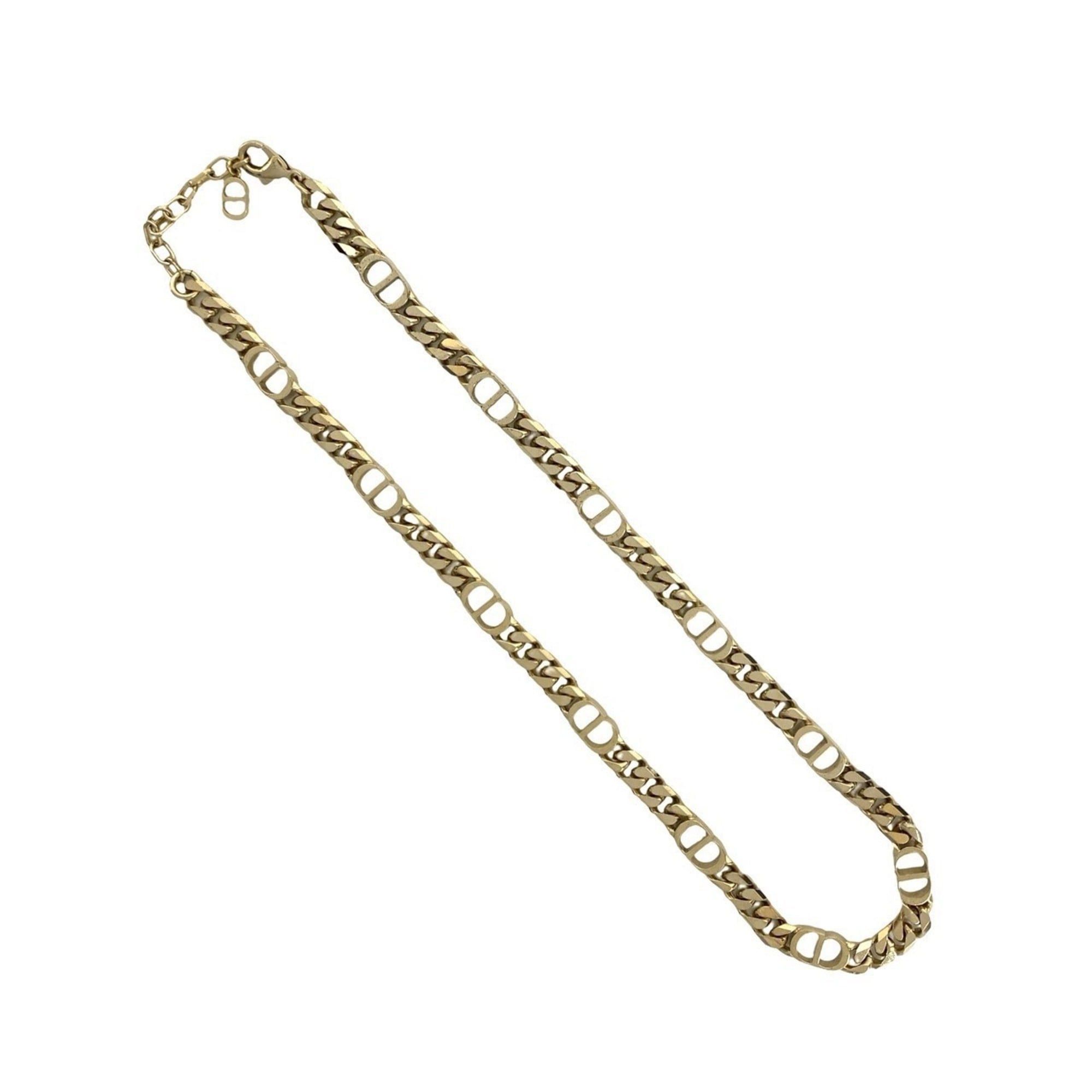 Dior Christian Dior CD Logo GP Necklace Choker Pendant Gold 05029 Size ONE SIZE - 4 Thumbnail
