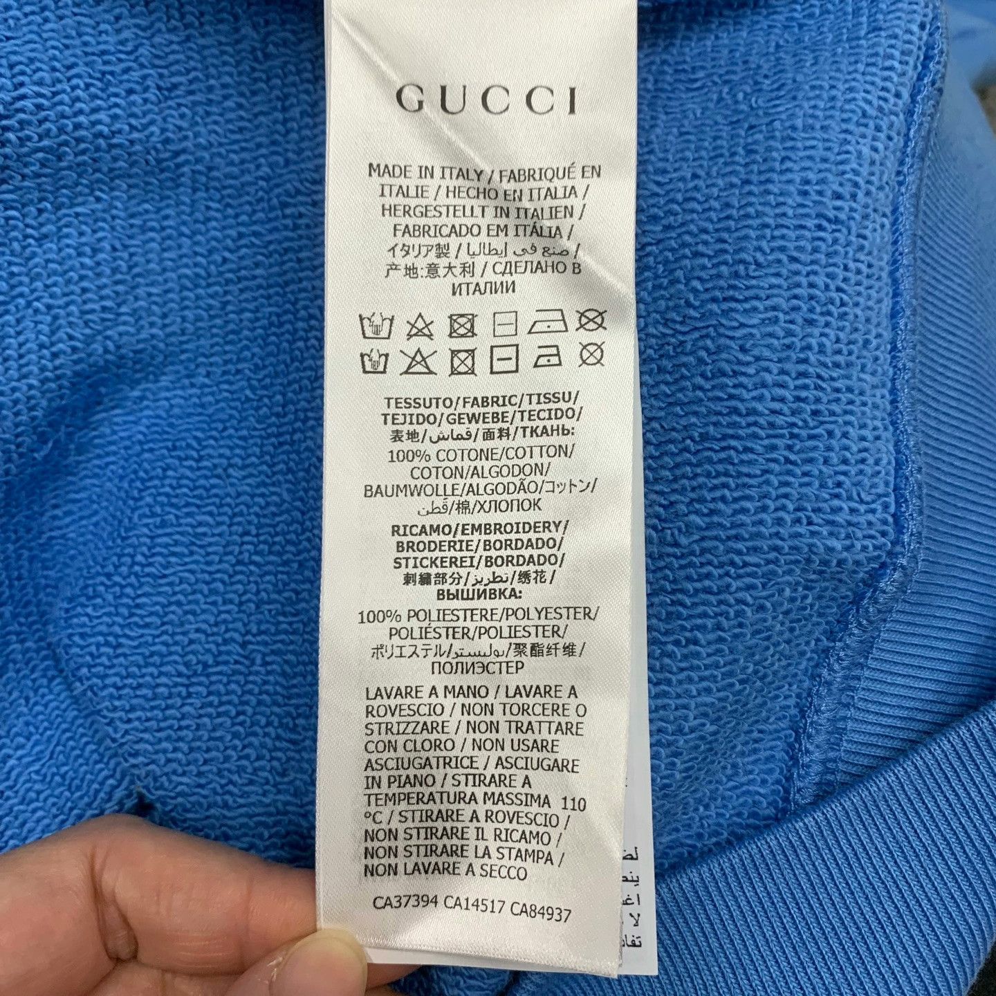 Gucci gucci blue logo hoodie with drawstrings Size US XS / EU 42 / 0 - 6 Thumbnail