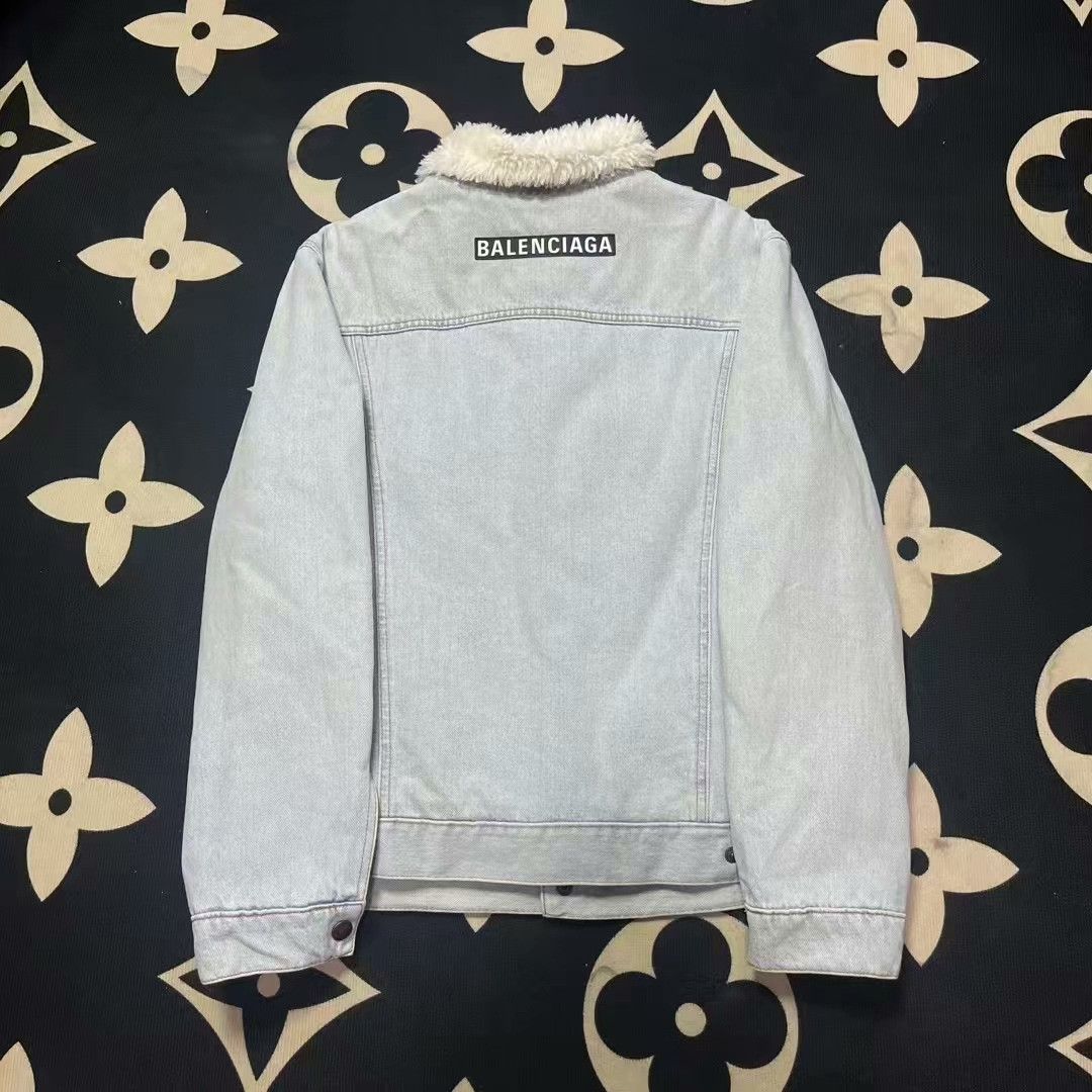 Balenciaga balenciaga blue denim jacket with logo Size US M / EU 48-50 / 2 - 2 Thumbnail