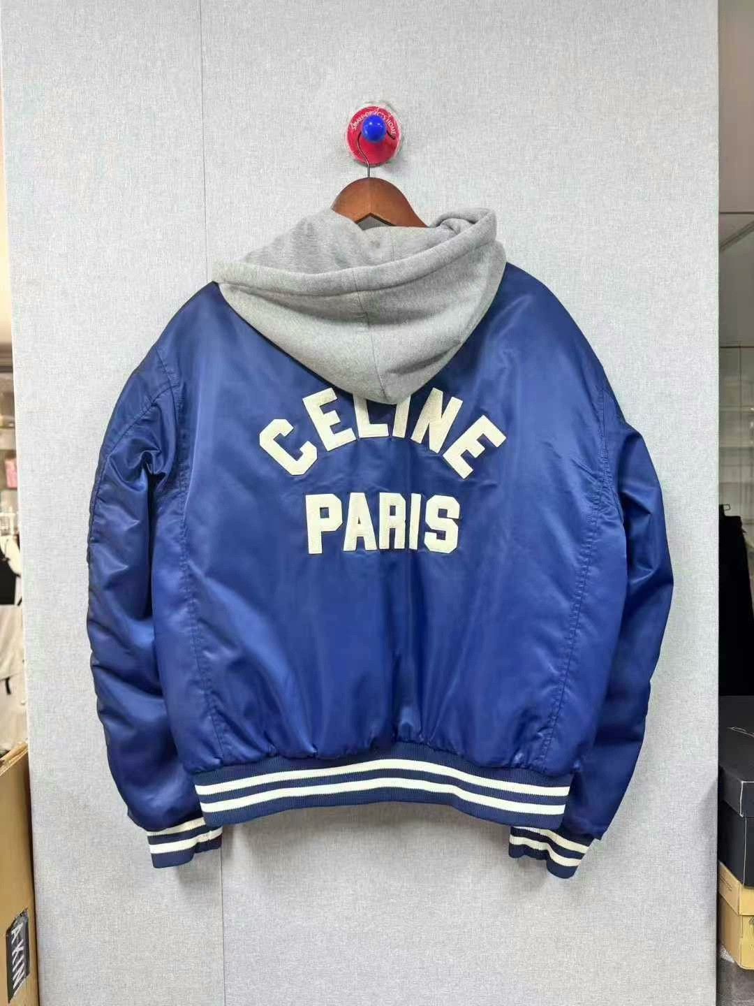 Celine celine deep blue faux layered baseball jacket Size US L / EU 52-54 / 3 - 2 Thumbnail